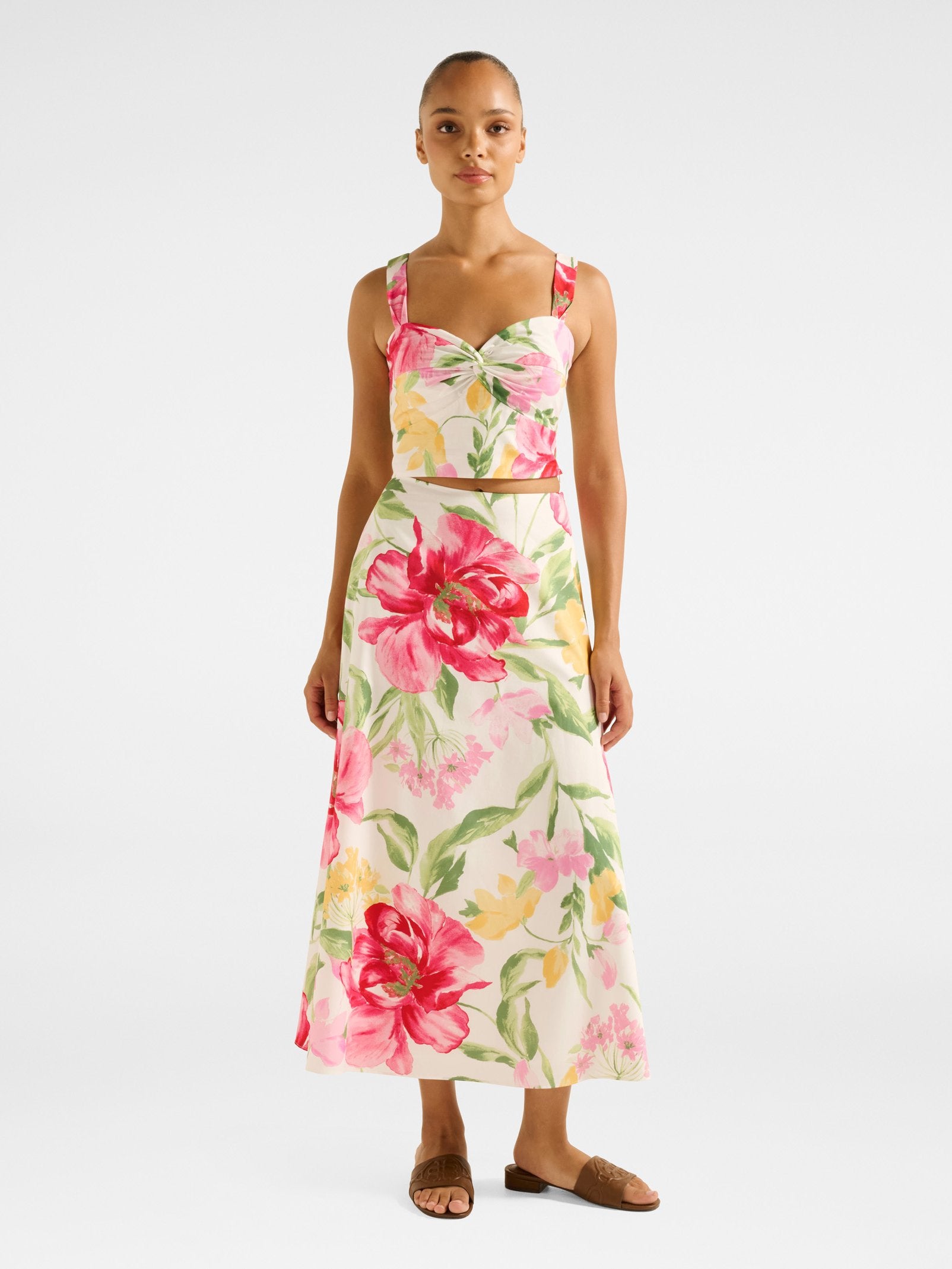  Talia Printed Midi Skirt