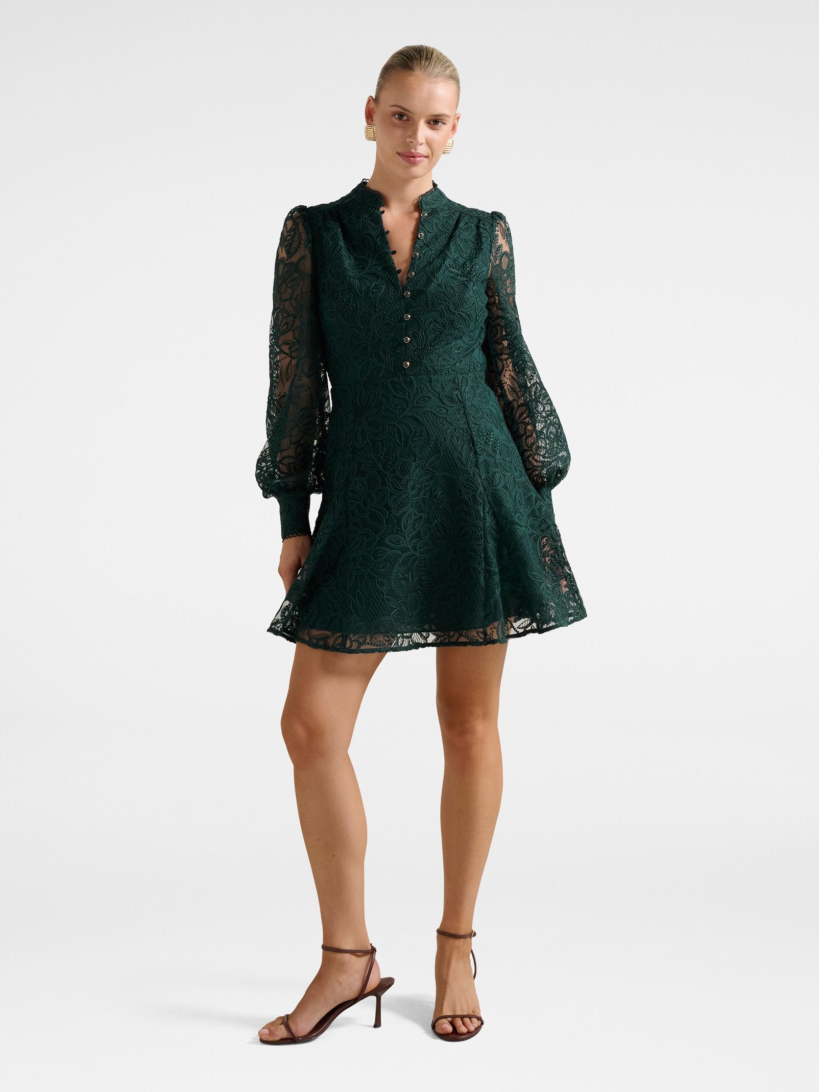 Portia Lace Skater Mini Dress