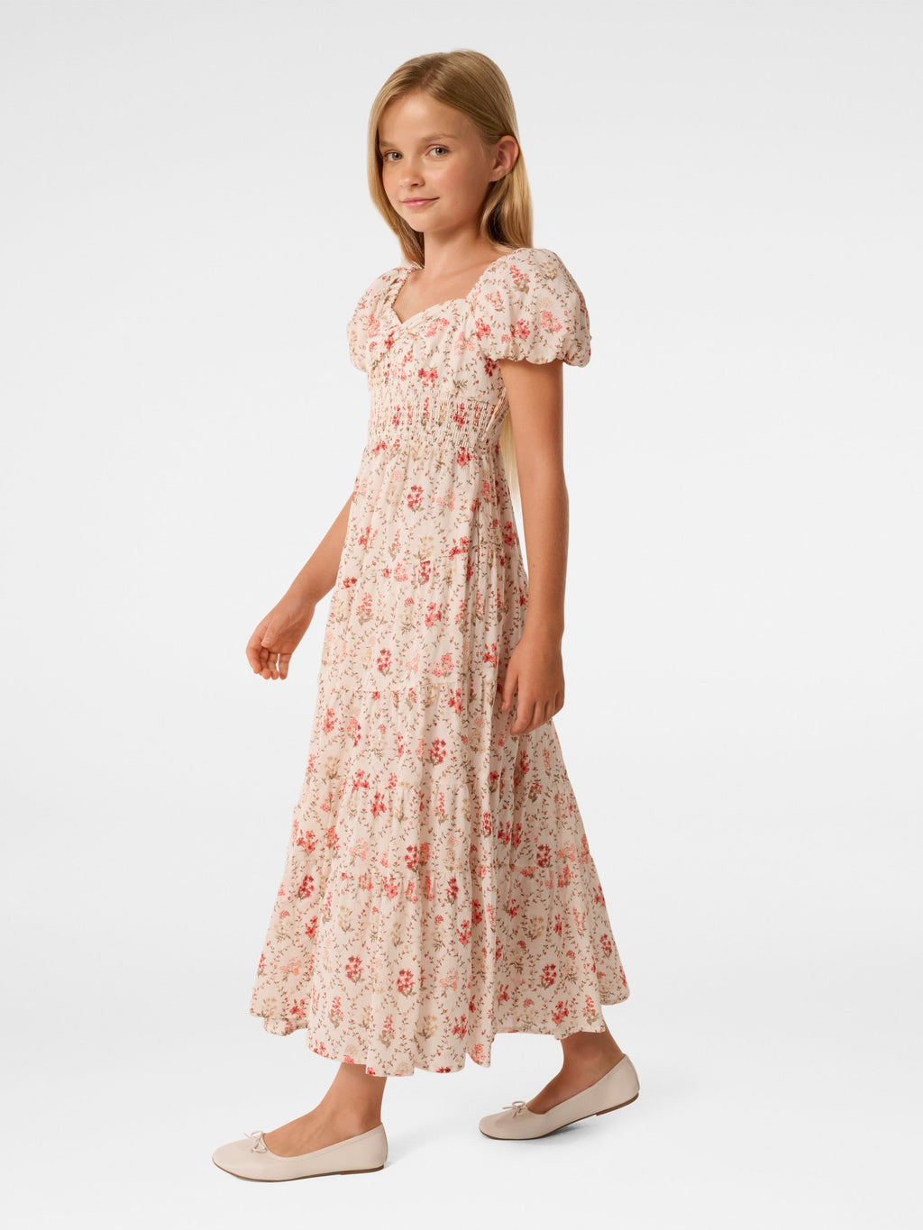 Mini Teen Puff Sleeve Maxi Dress
