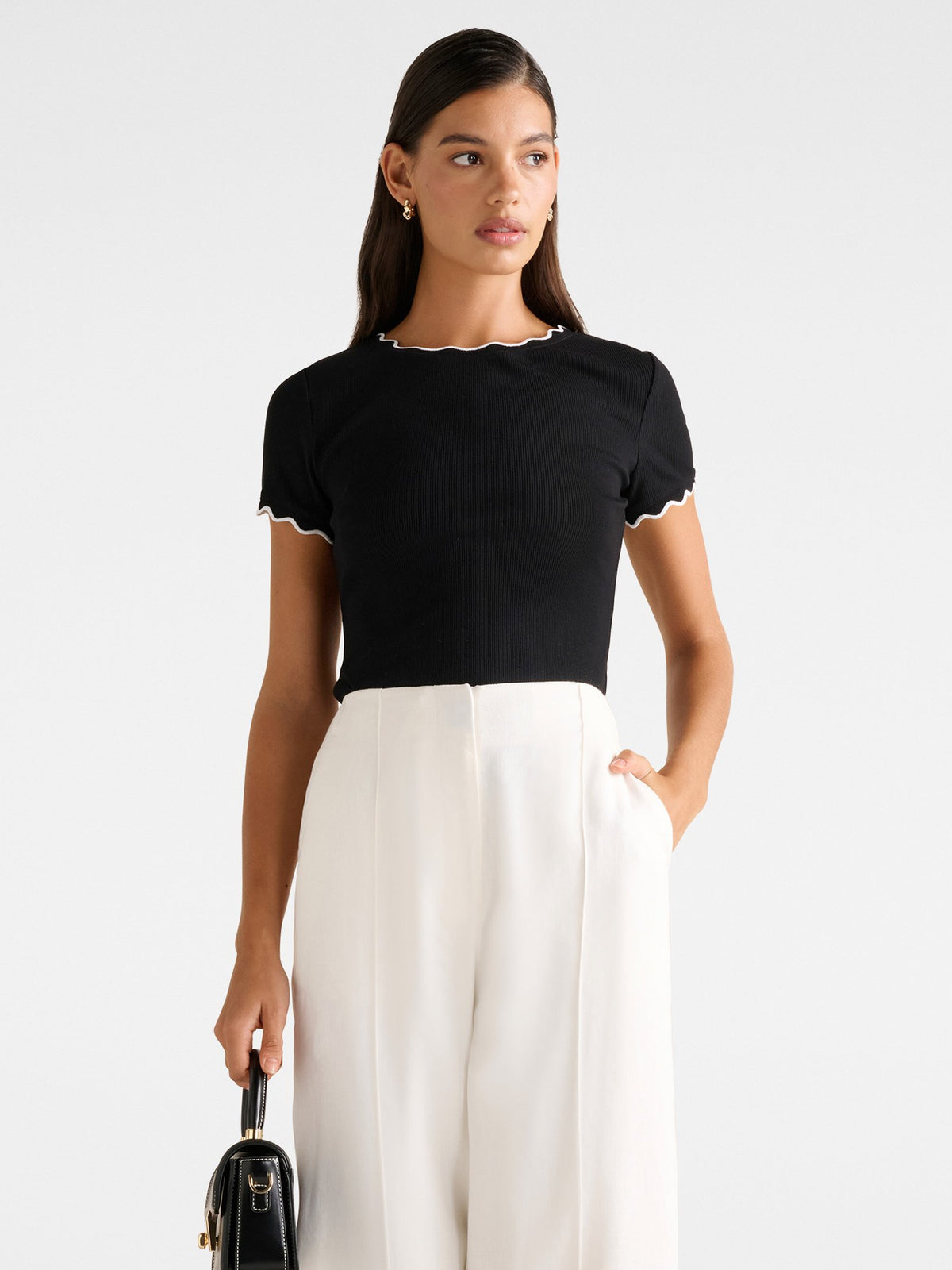 Rebecca Scallop Trim Tee