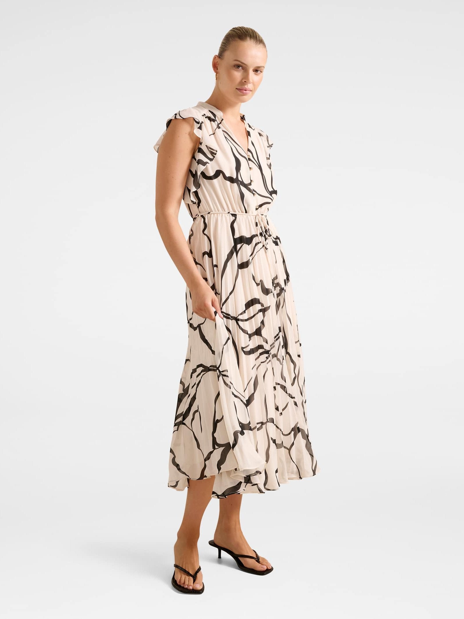 Morgan Pleated Midi Dress