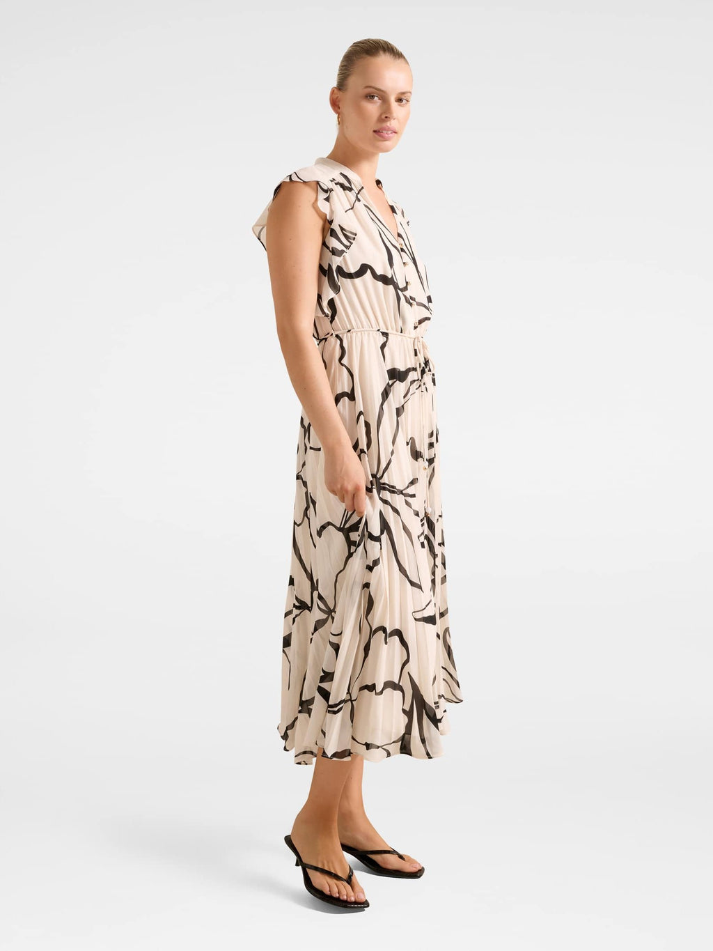  Morgan Pleated Midi Dress