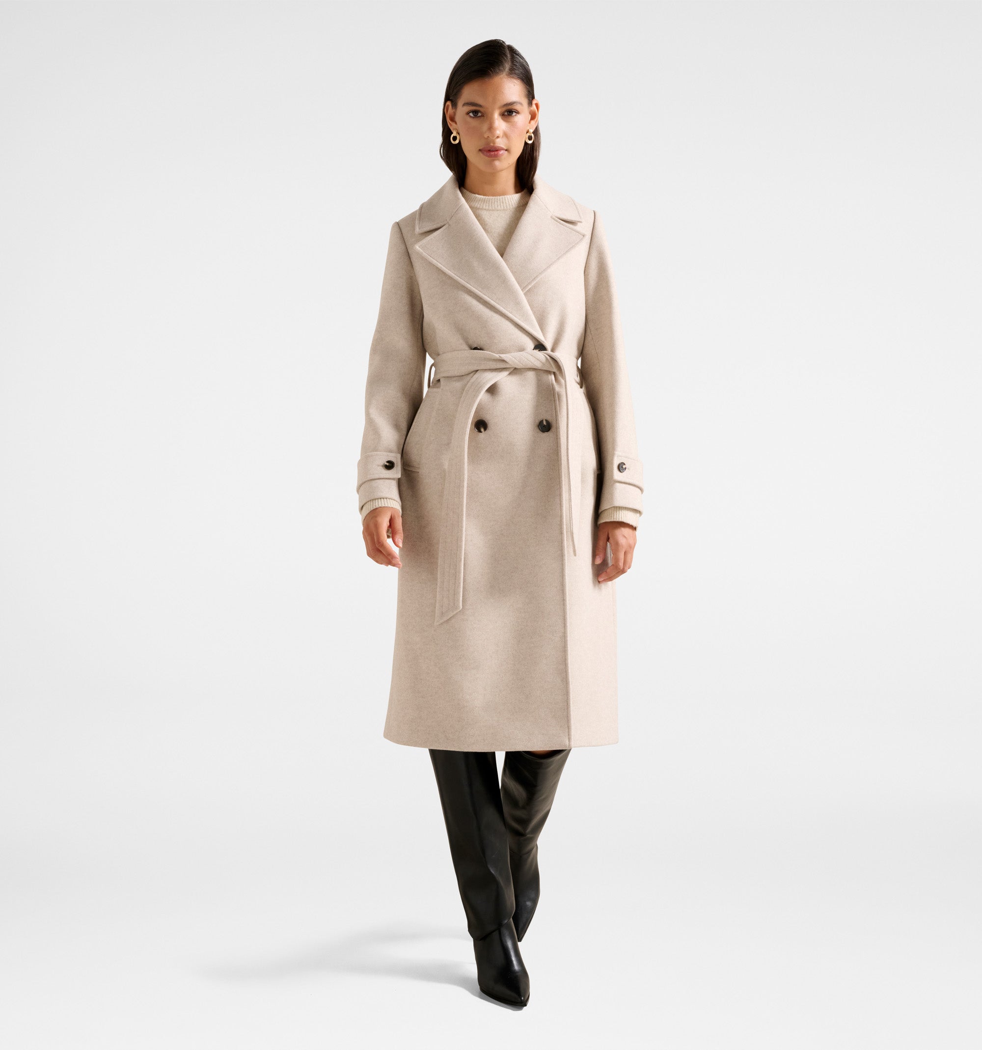 Cara Double Breasted Wrap Coat