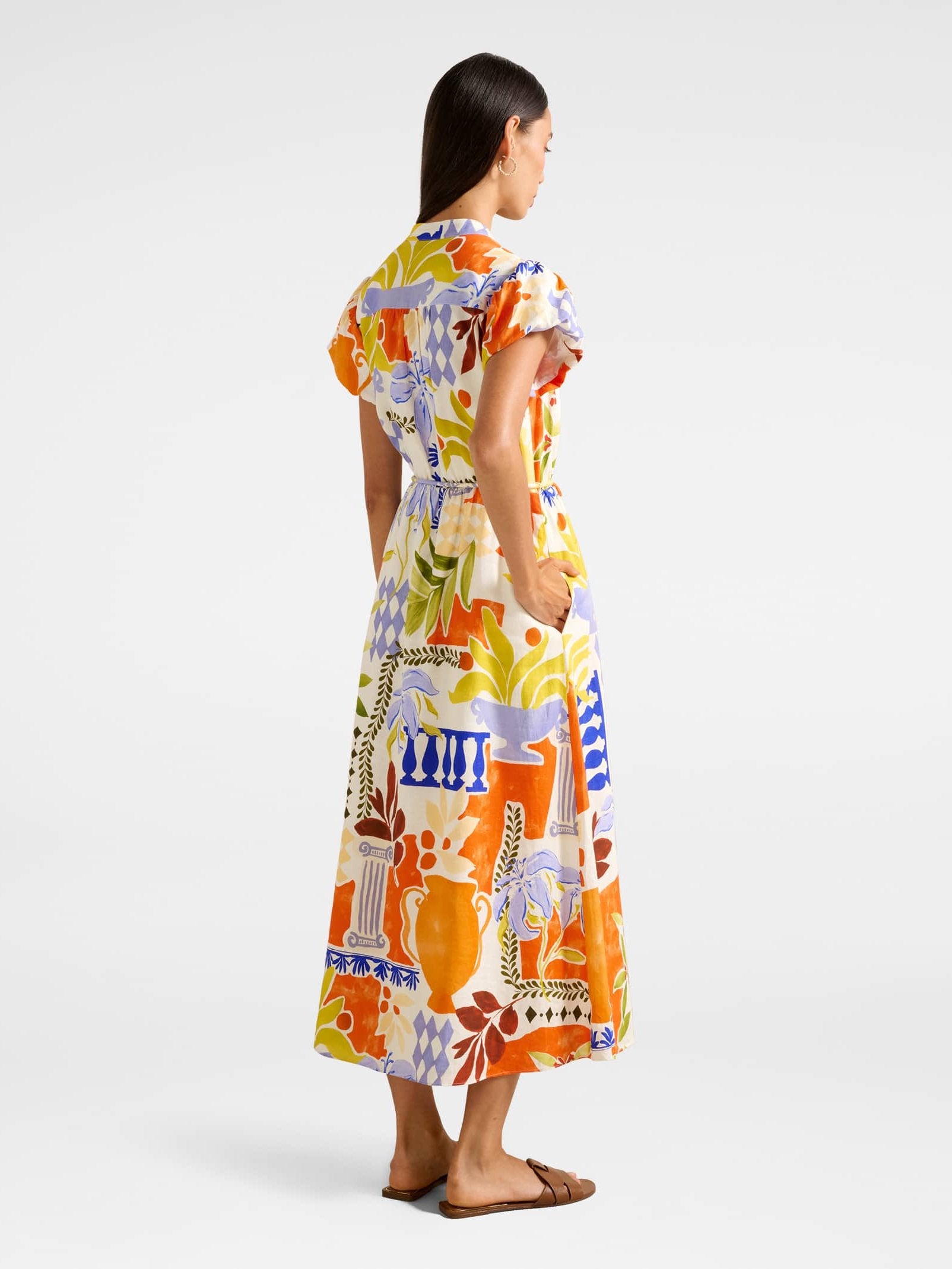  Posie Puff Sleeve Midi Dress