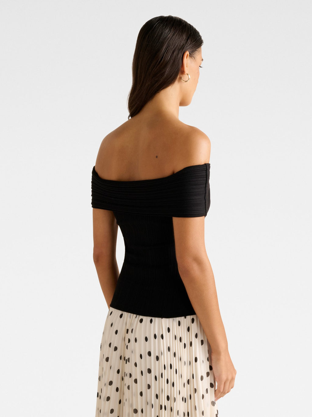  Sabrina Ribbed Bardot Top
