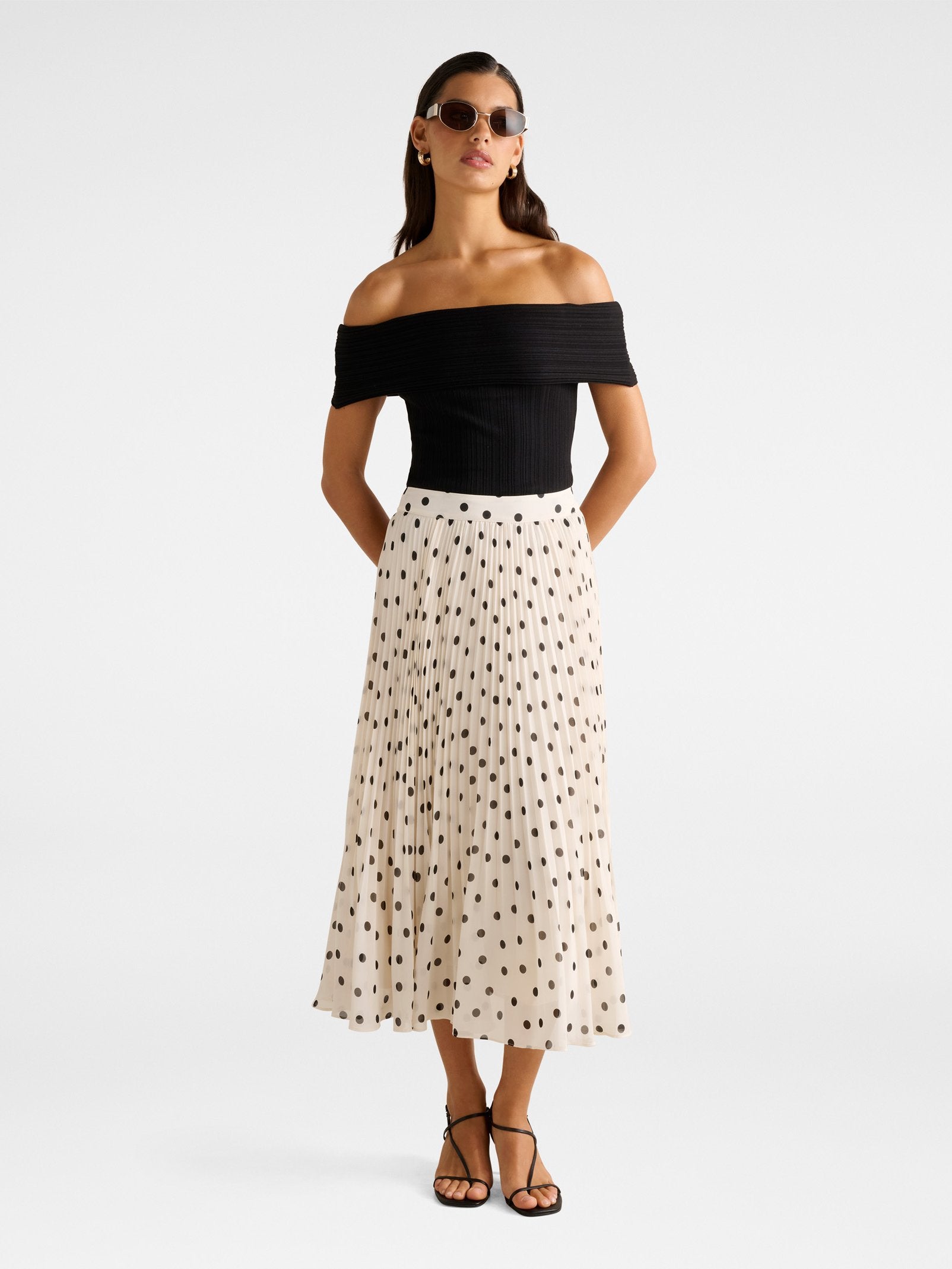  Sabrina Ribbed Bardot Top