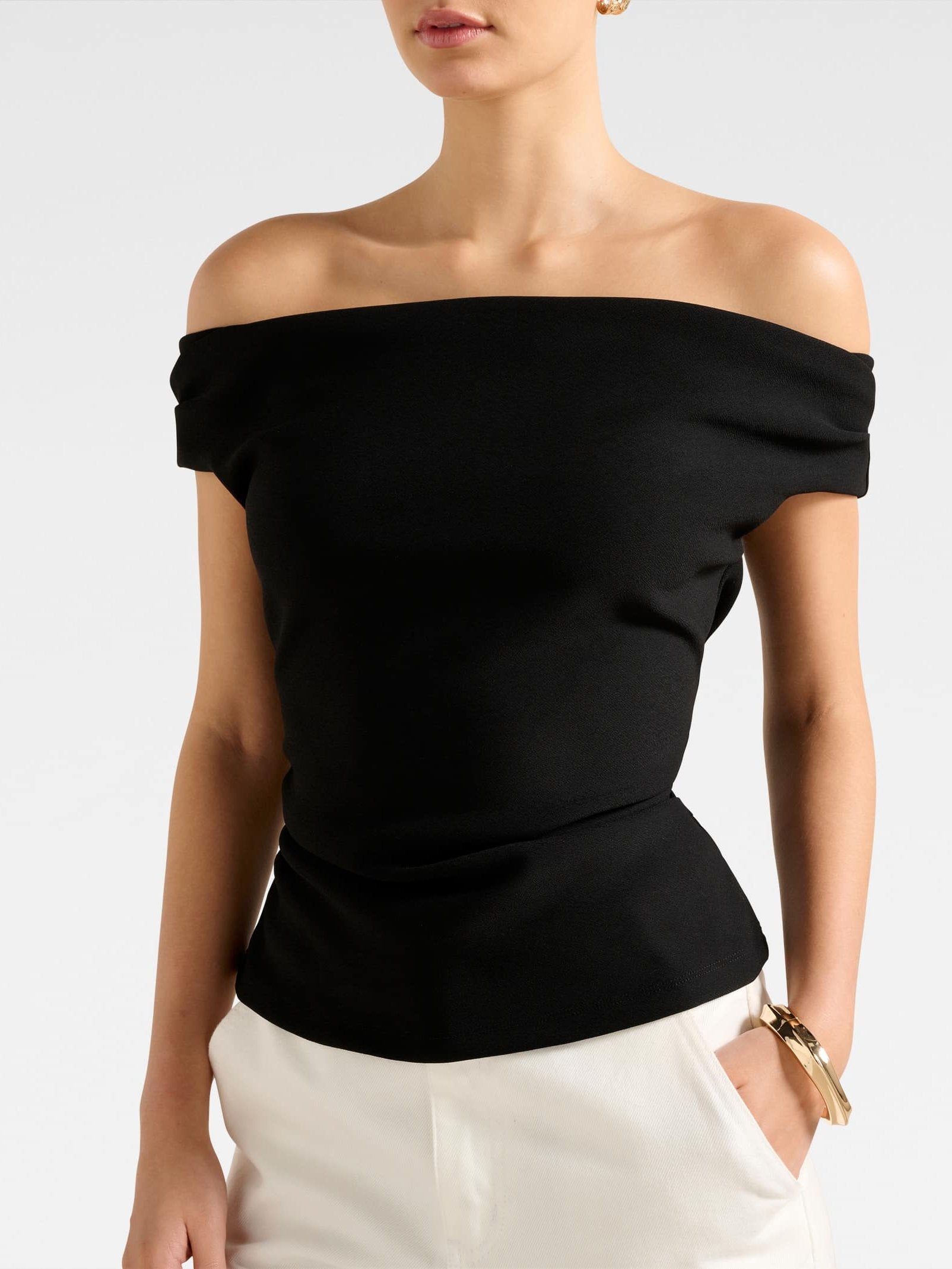 Somer Crepe Bardot Top