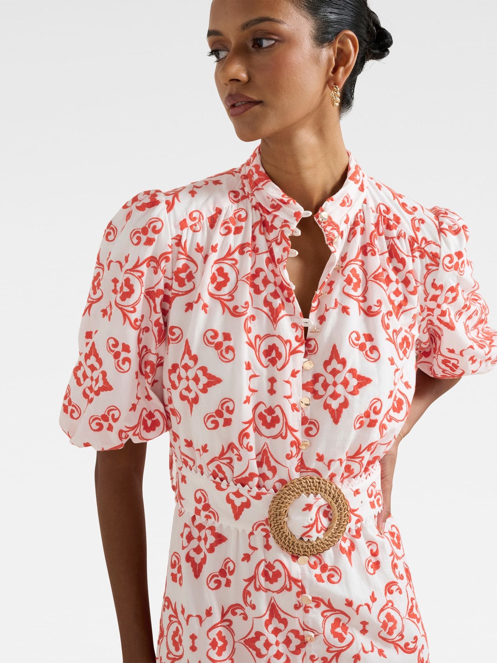 Rhiannon Petite Broderie Midi Dress
