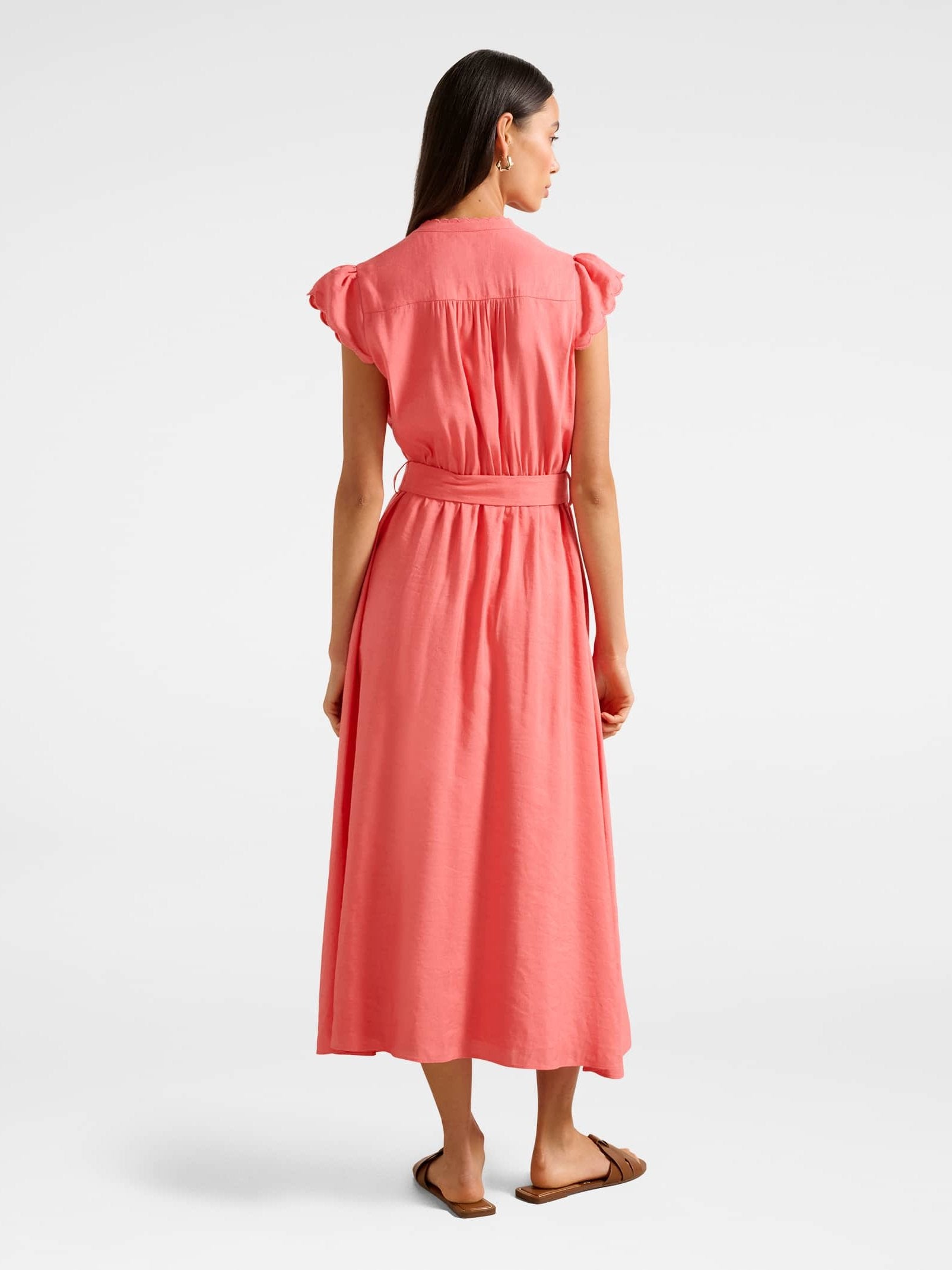  Serafina Scallop Edge Midi Dress