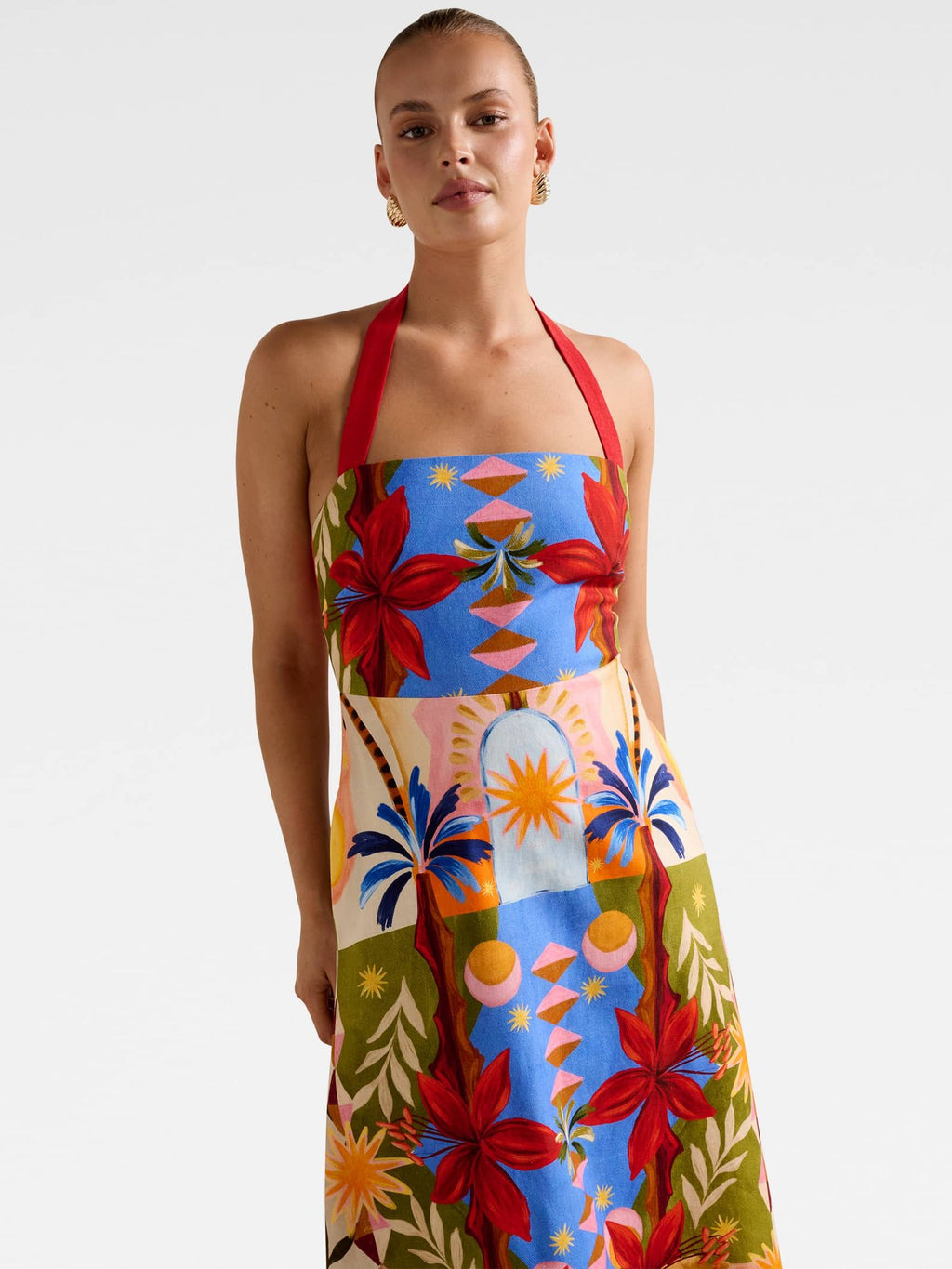  Romee Halter Neck Midi Dress