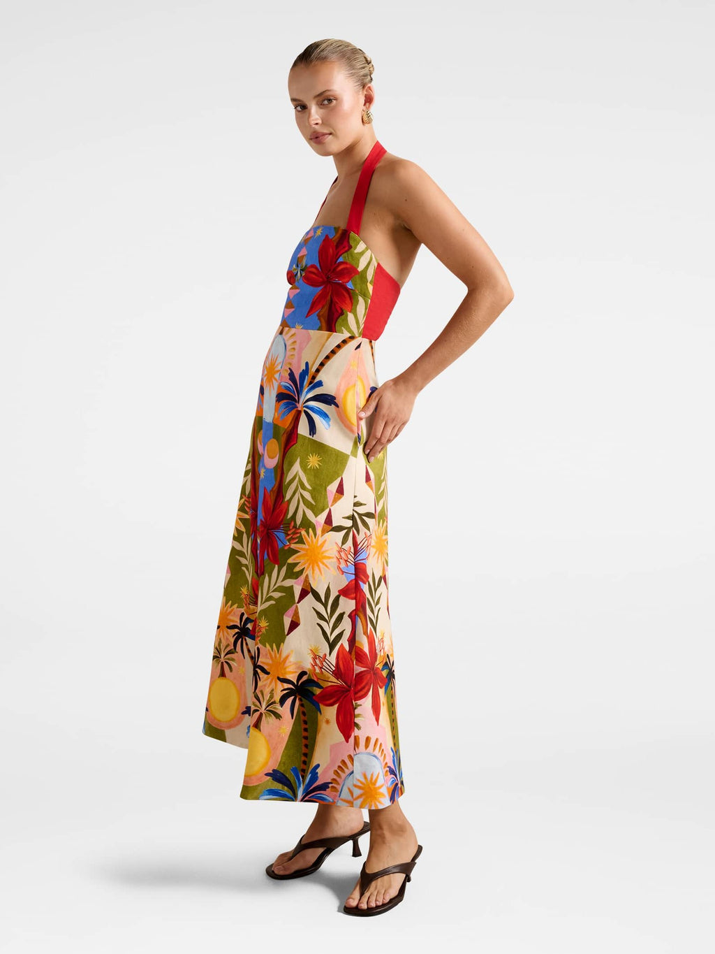  Romee Halter Neck Midi Dress