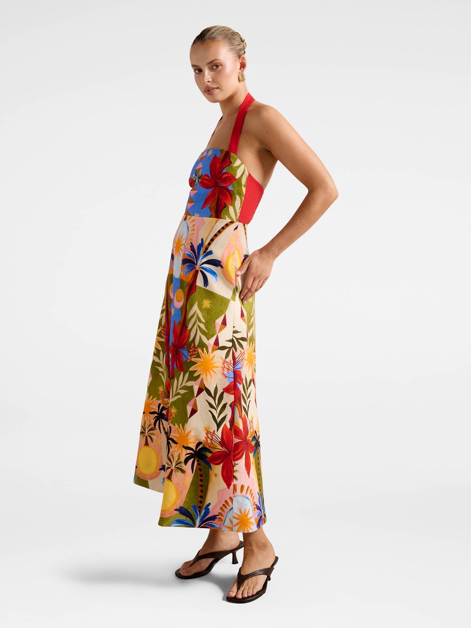  Romee Halter Neck Midi Dress
