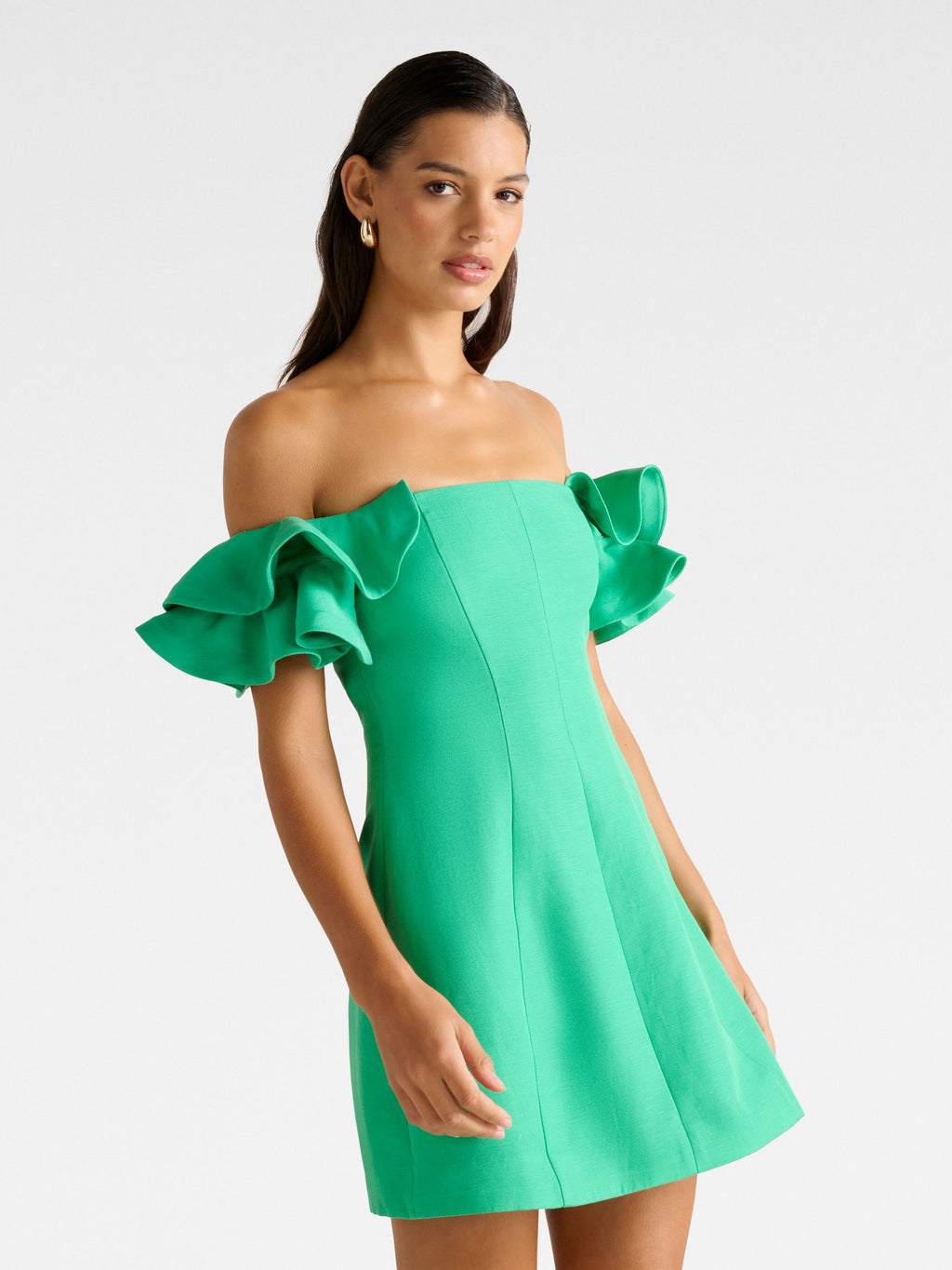  Kenzie Off Shoulder Ruffle Mini Dress