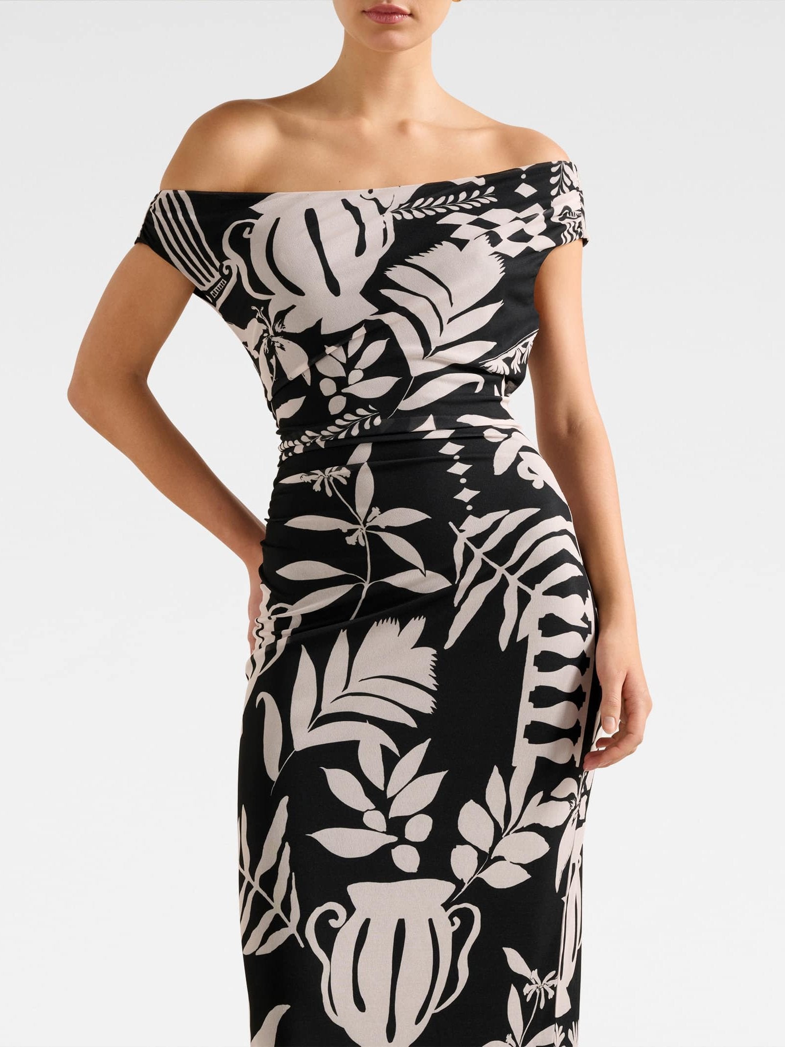  Gisella Tipped Mesh Midi Dress