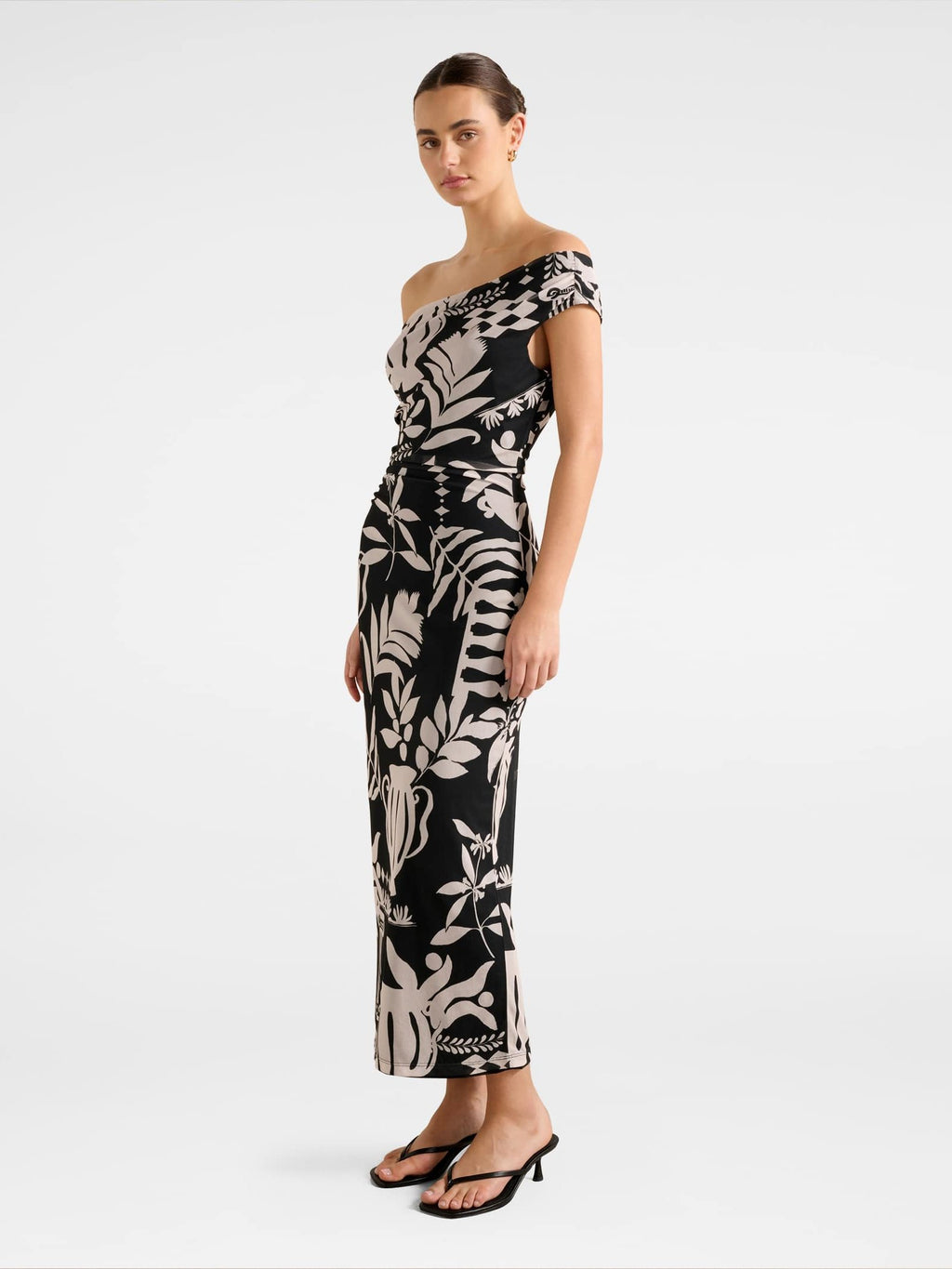  Gisella Tipped Mesh Midi Dress