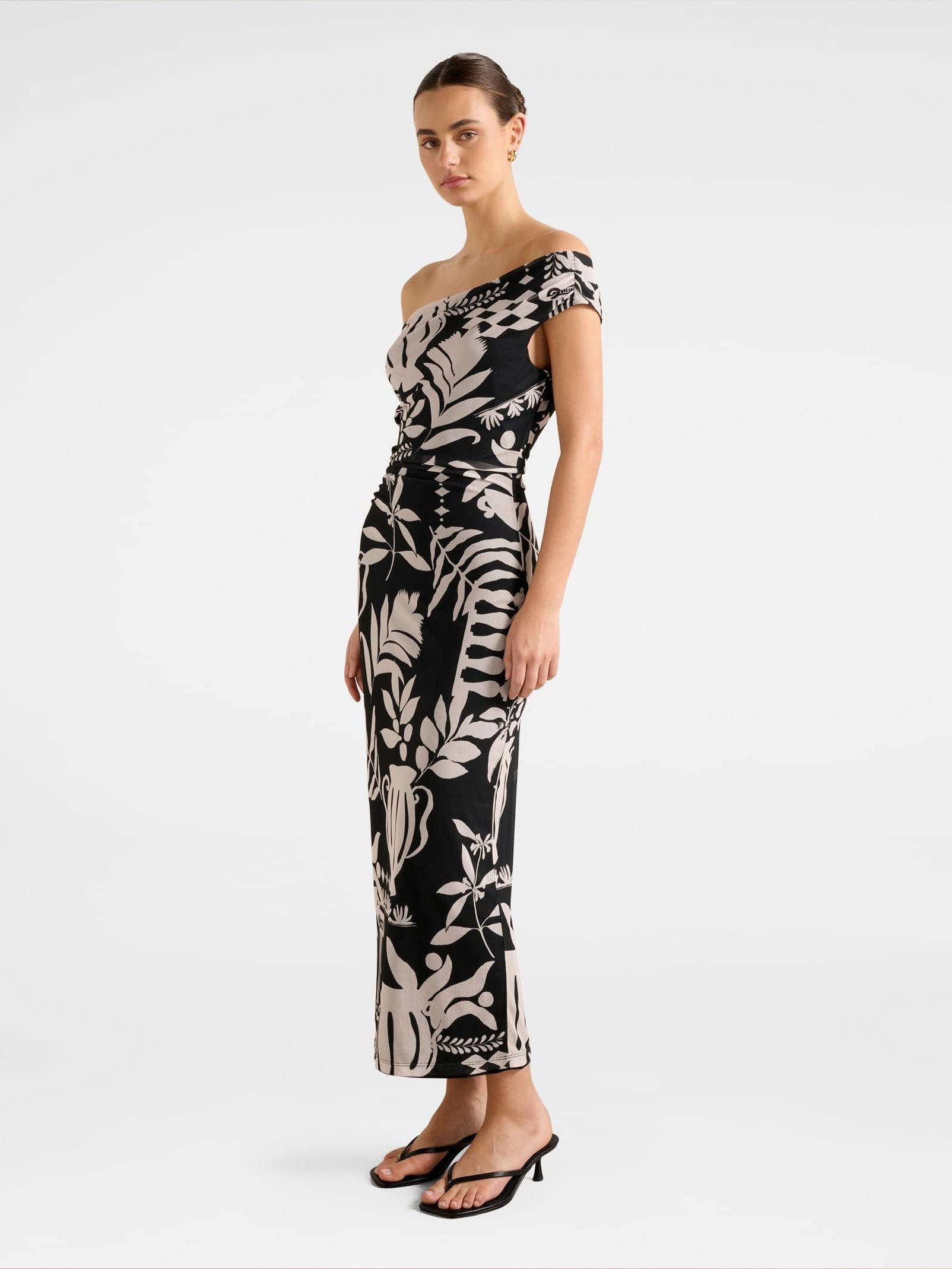  Gisella Tipped Mesh Midi Dress