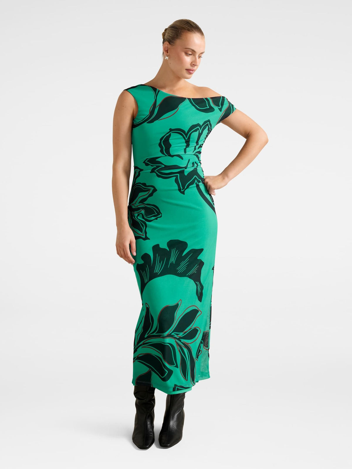 Gisella Tipped Mesh Midi Dress