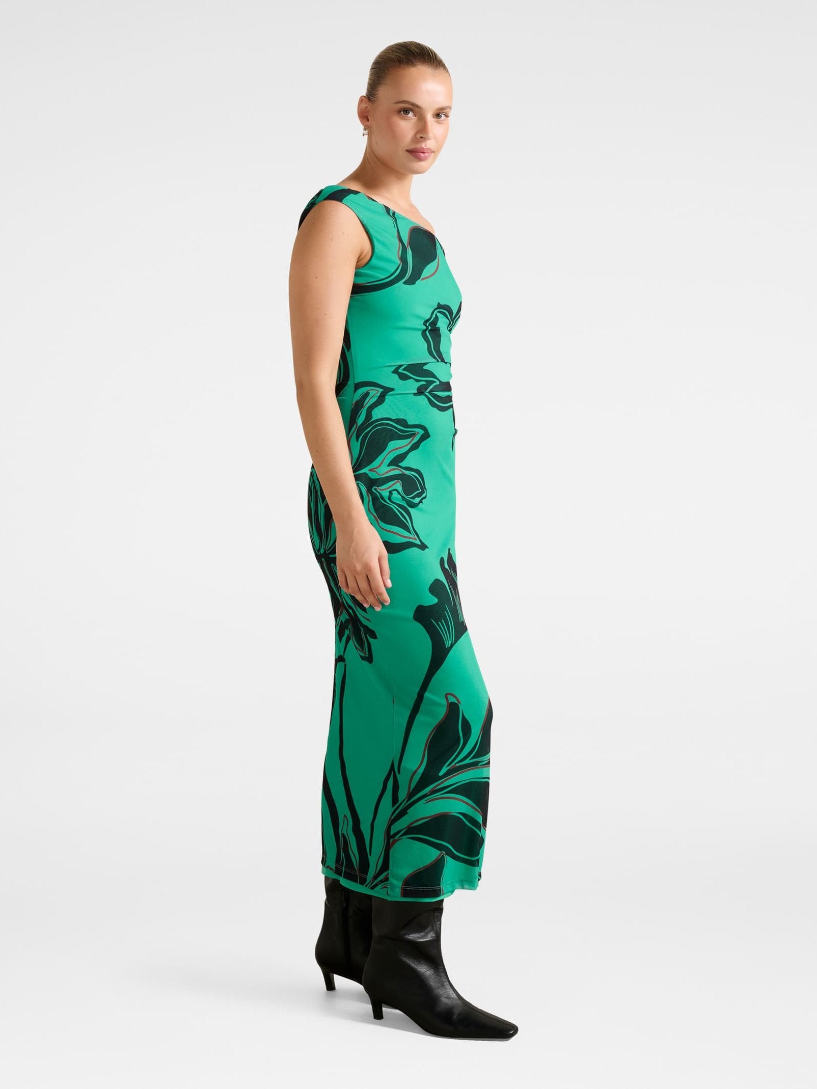  Gisella Tipped Mesh Midi Dress