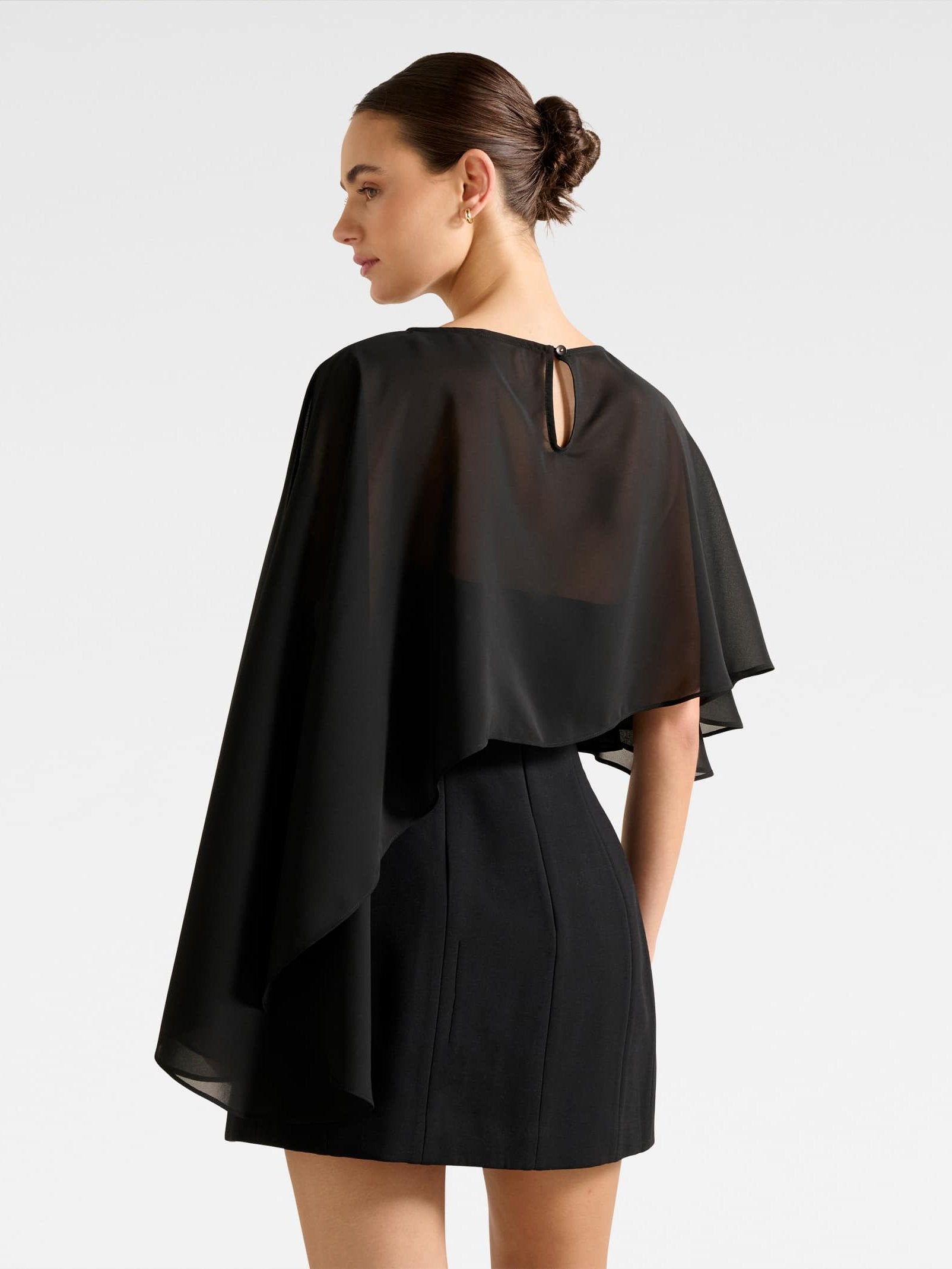  Aria Asymmetrical Chiffon Cape
