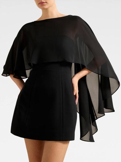  Aria Asymmetrical Chiffon Cape