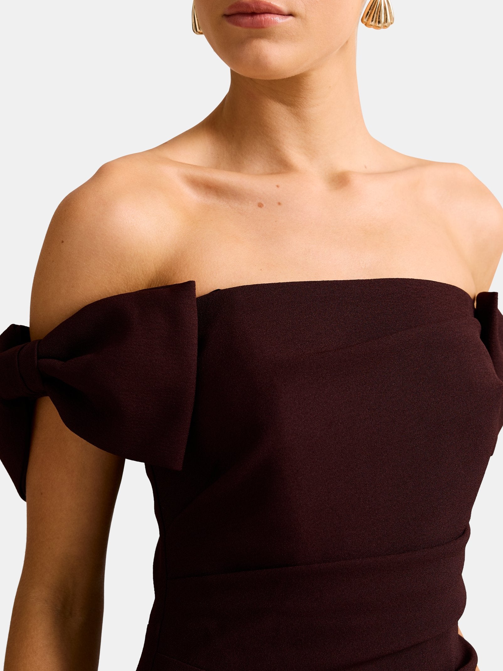 Kalee Bow Wrap Skirt Maxi Dress