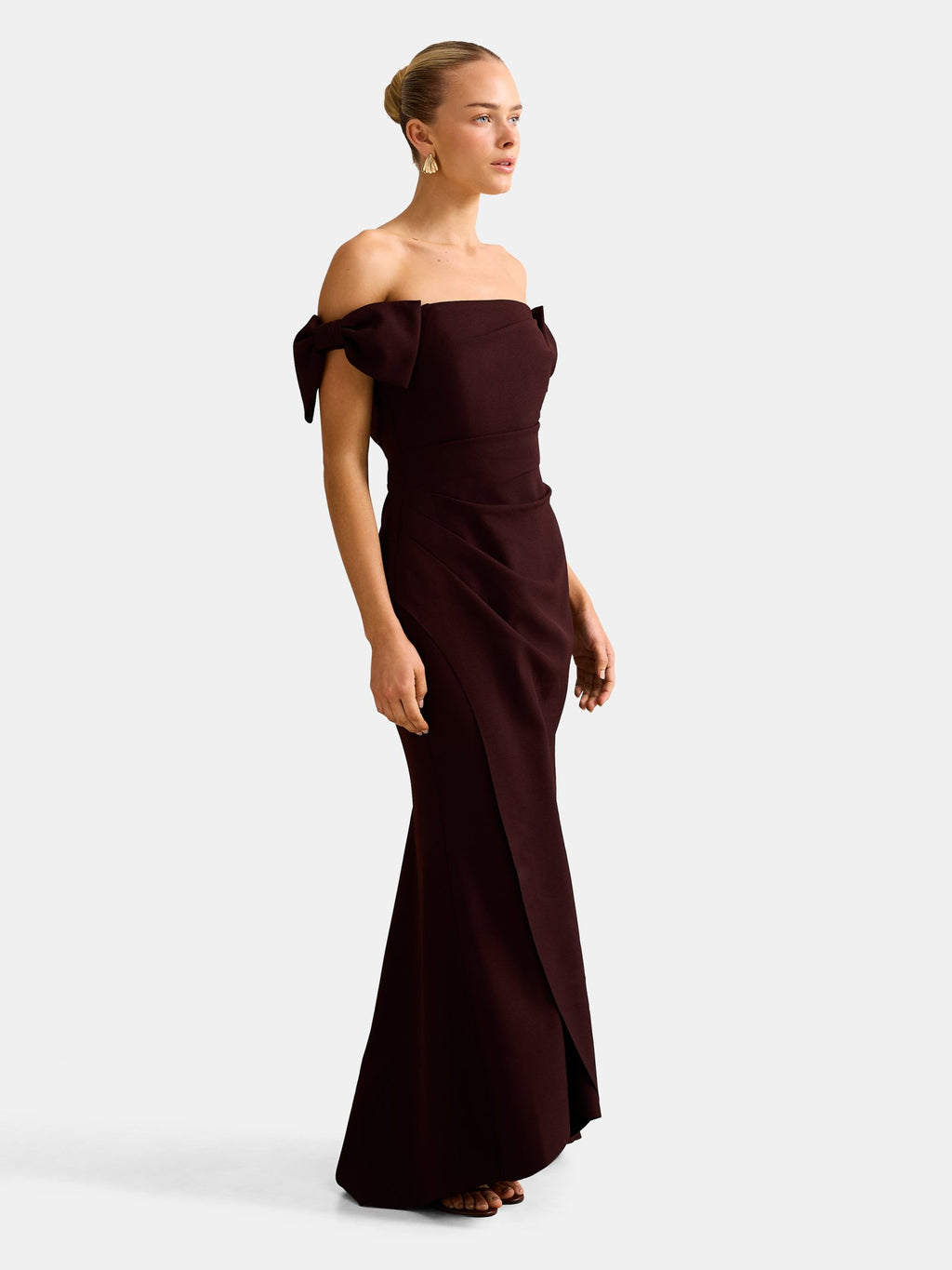 Kalee Bow Wrap Skirt Maxi Dress