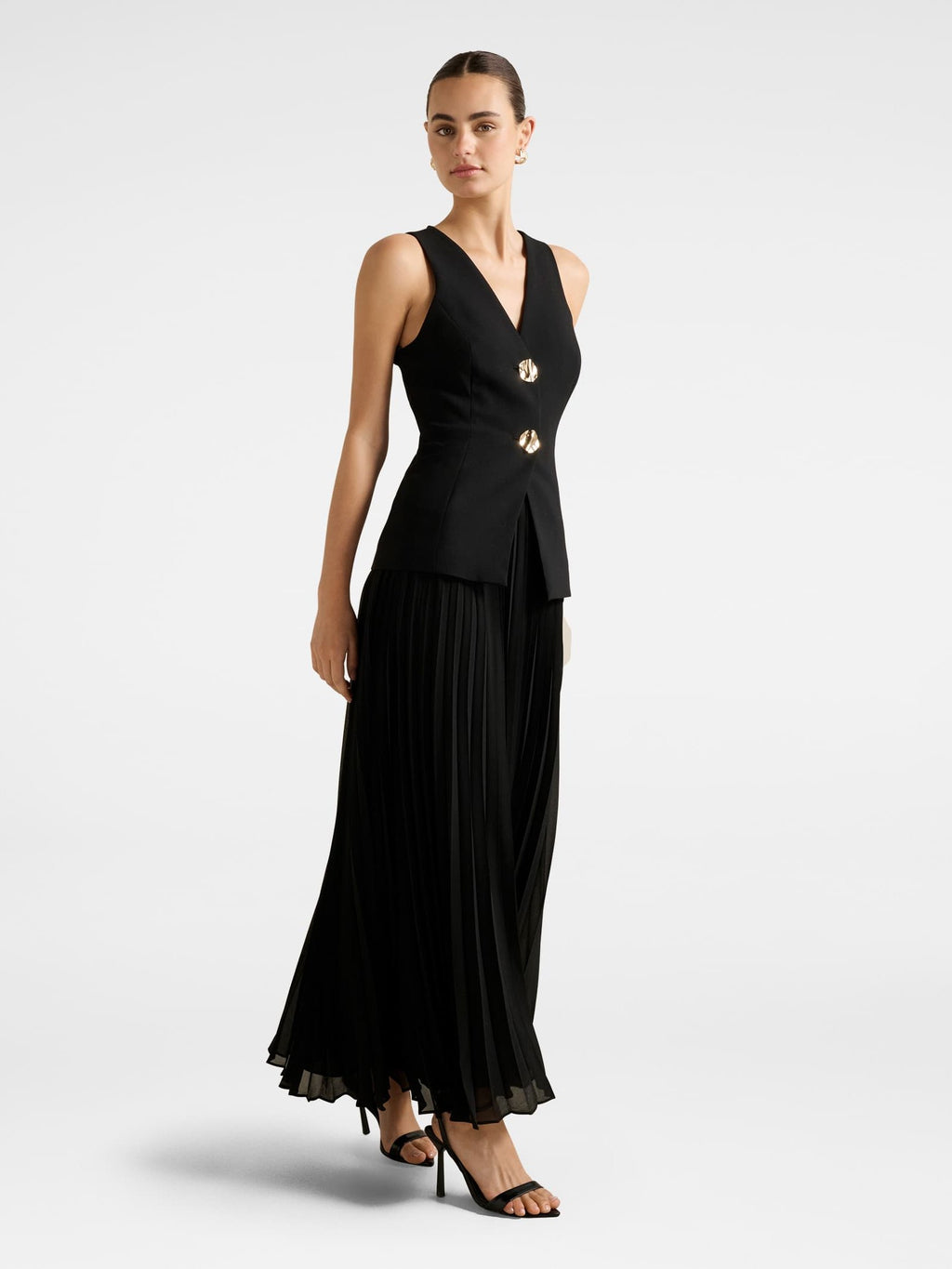 Larissa Pleated Vest Maxi Dress