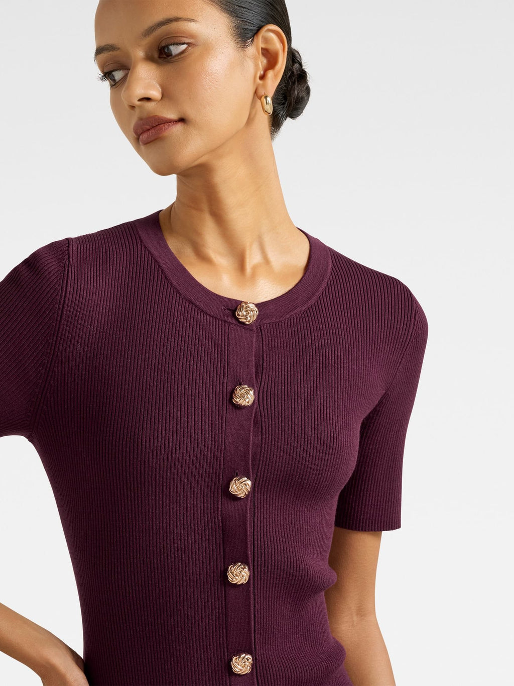 Mallory Petite Button Detail Mini Dress