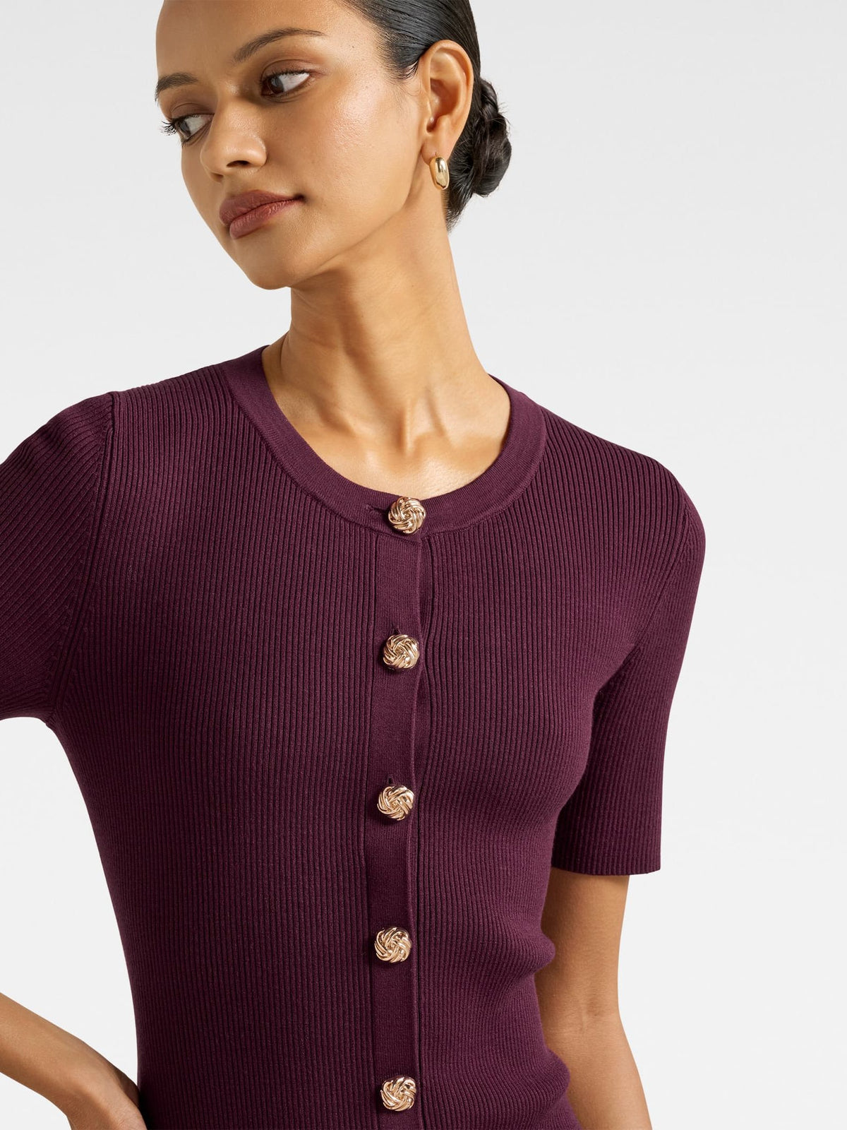 Mallory Petite Button Detail Mini Dress