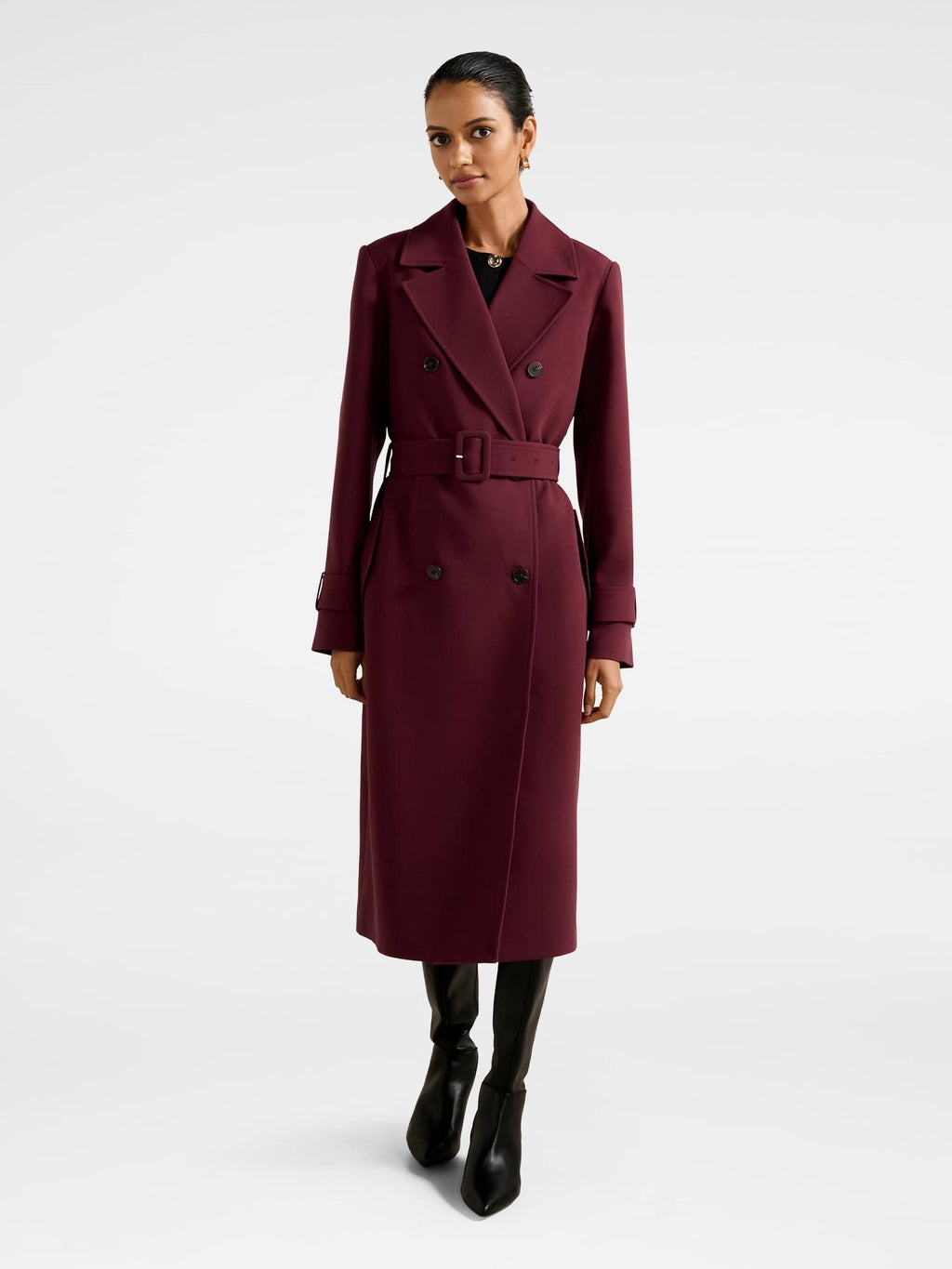 Lydia Petite Crepe Trench