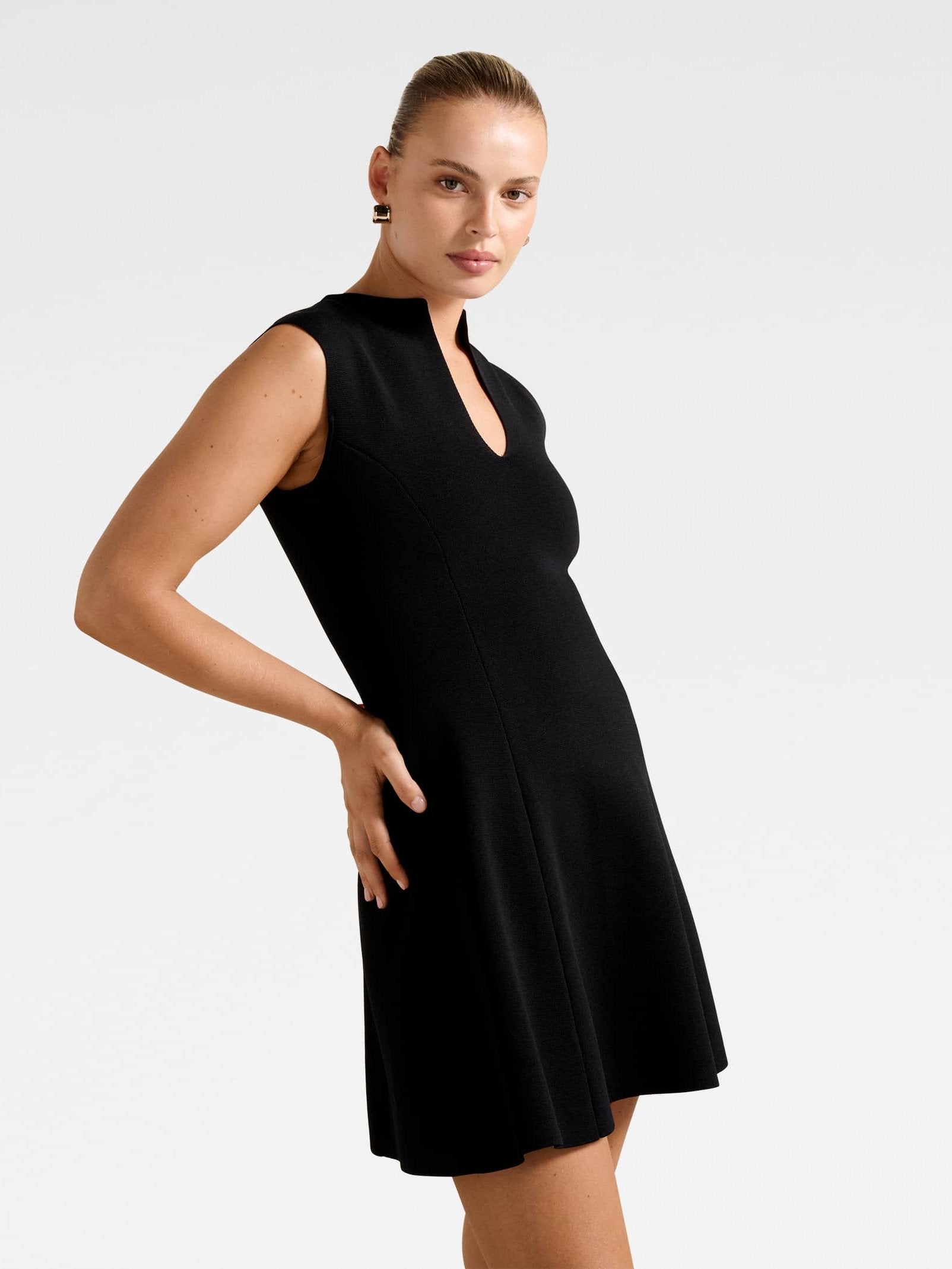  Katerina Crepe Knit Mini Dress