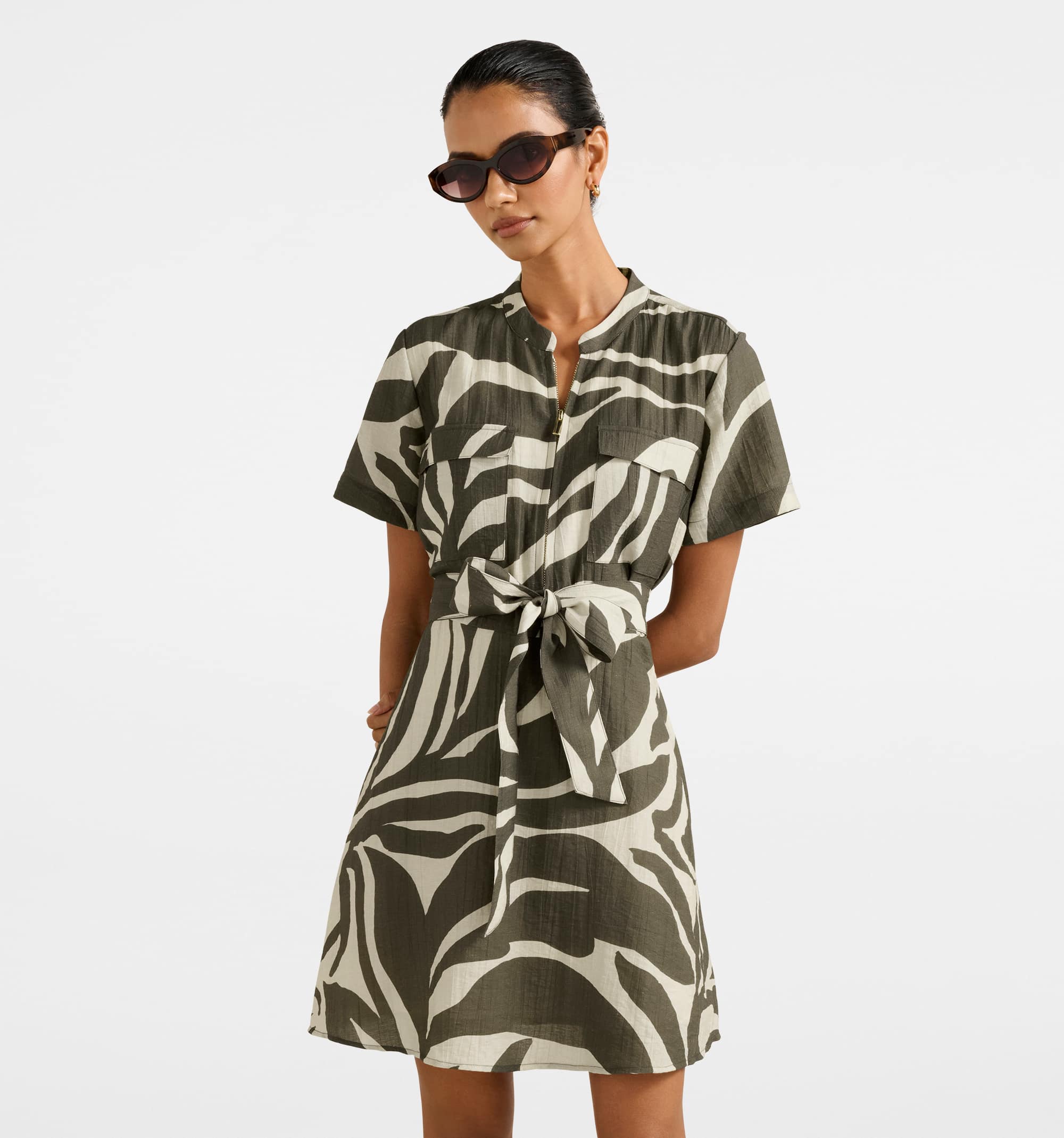 Eden Petite Zip Up Mini Dress – Forever New