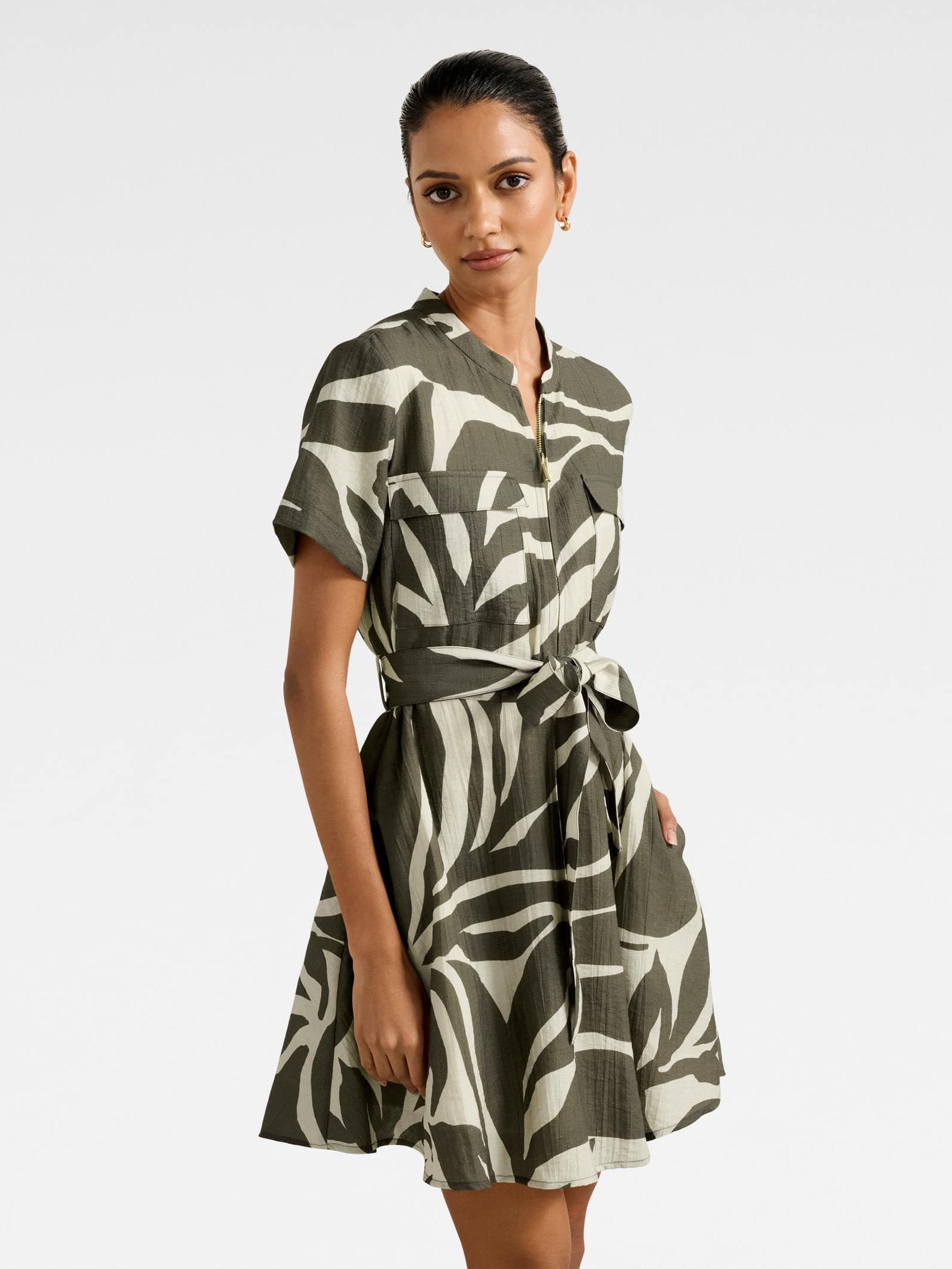  Eden Petite Zip Up Mini Dress