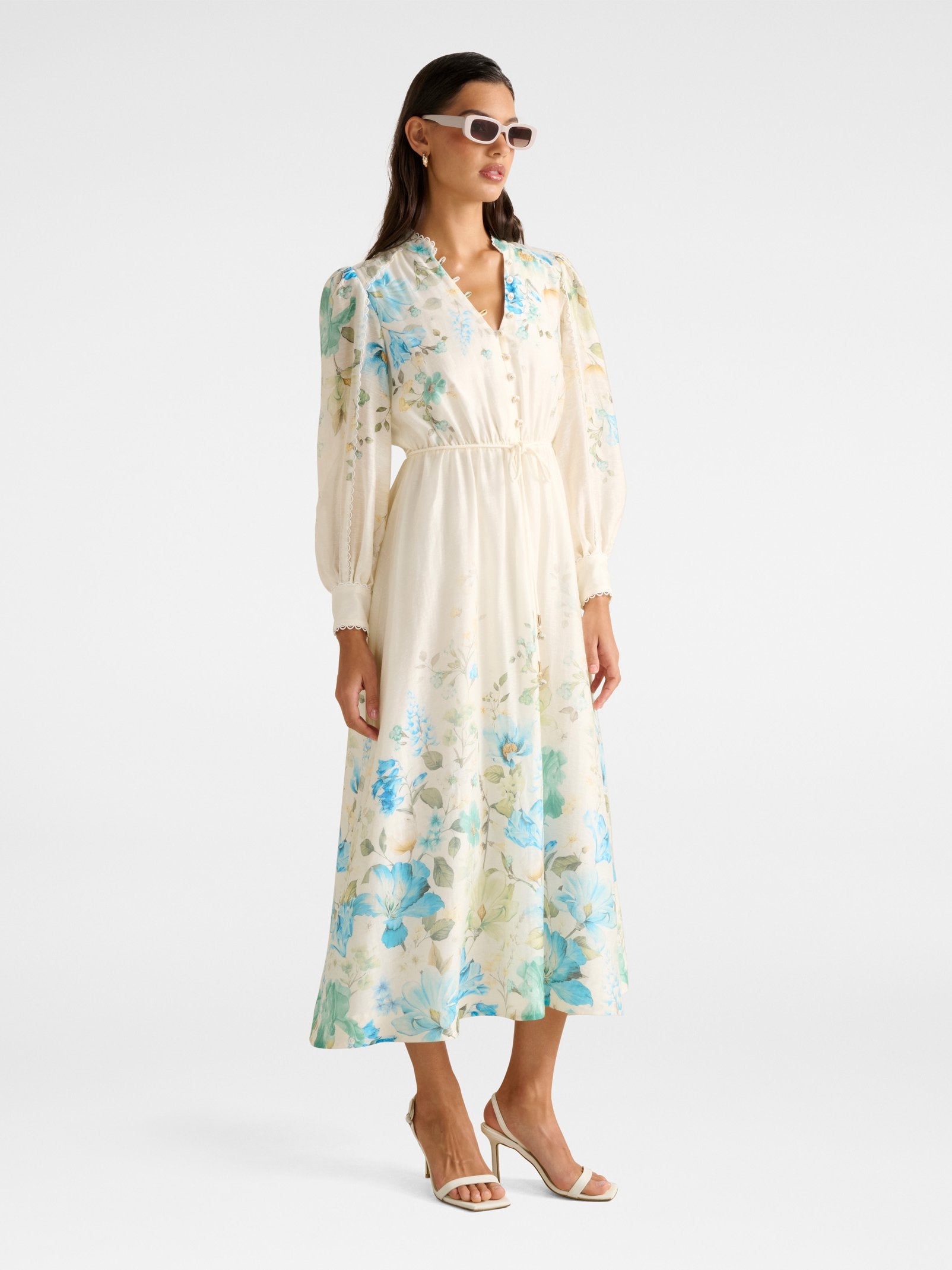  Peyton Trim Detail Midi Dress