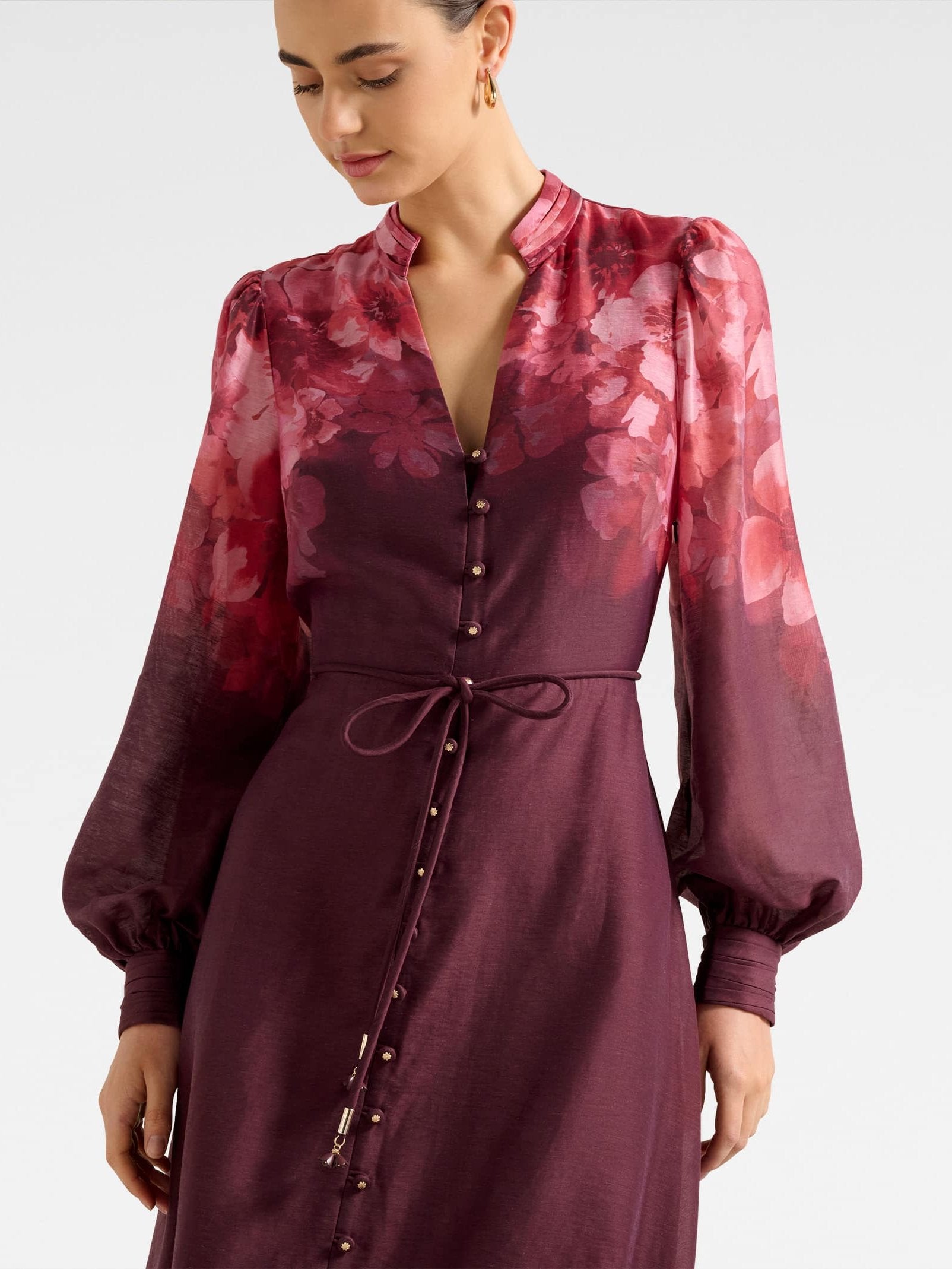 Camilla Long Sleeve Printed Midi Dress