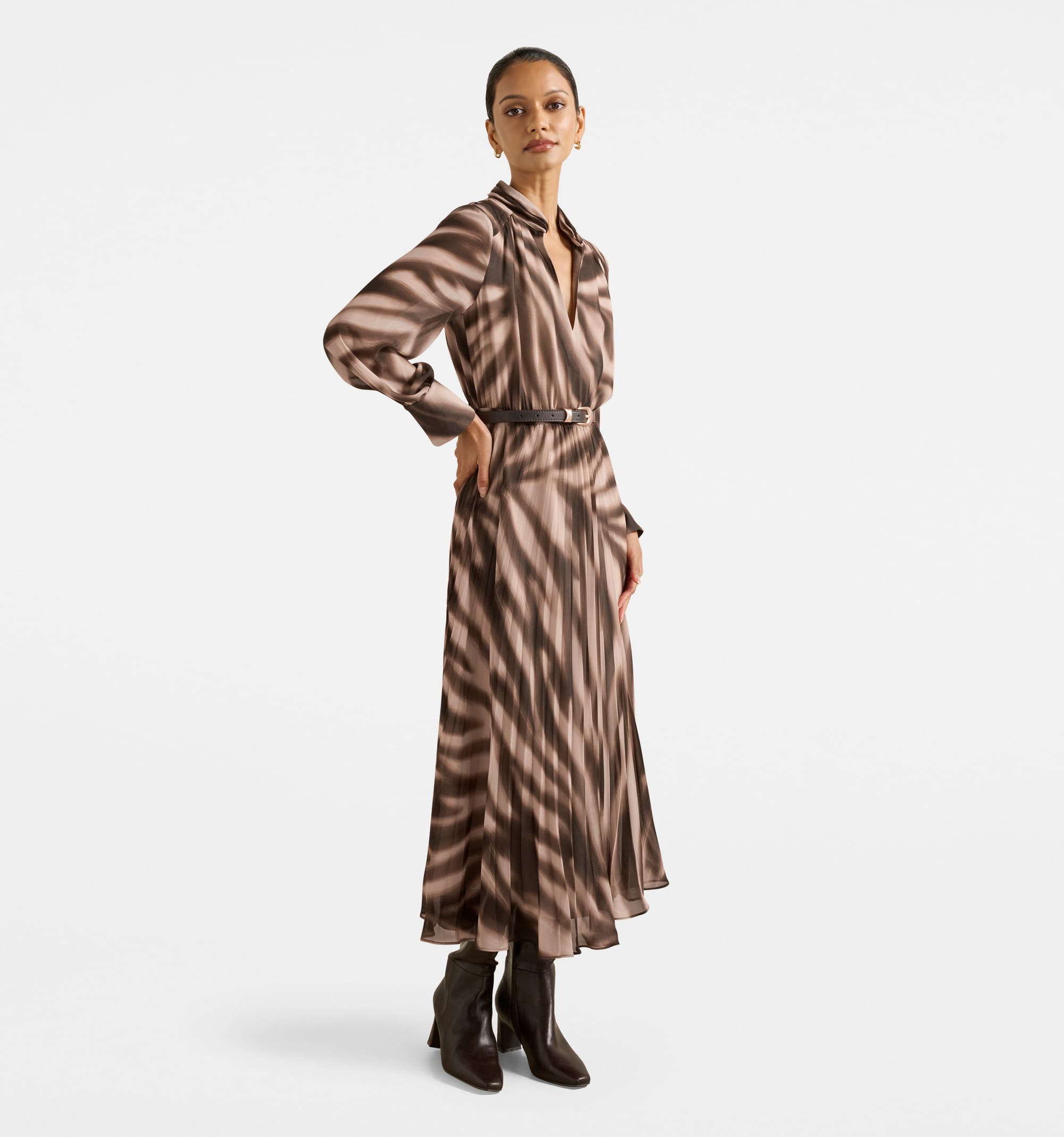 Skyla Petite Pleated Midi Dress