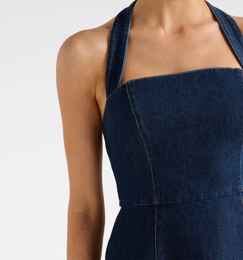 Ava Denim Halter Mini Dress