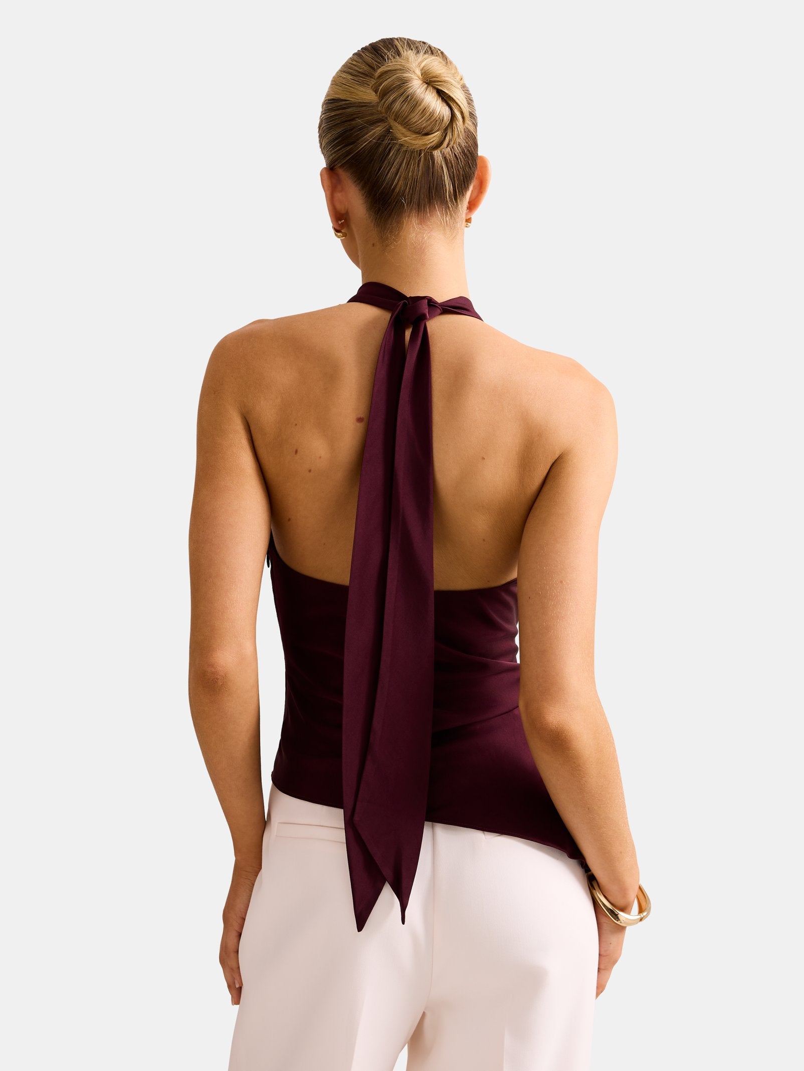 Skyler Halter Satin Top
