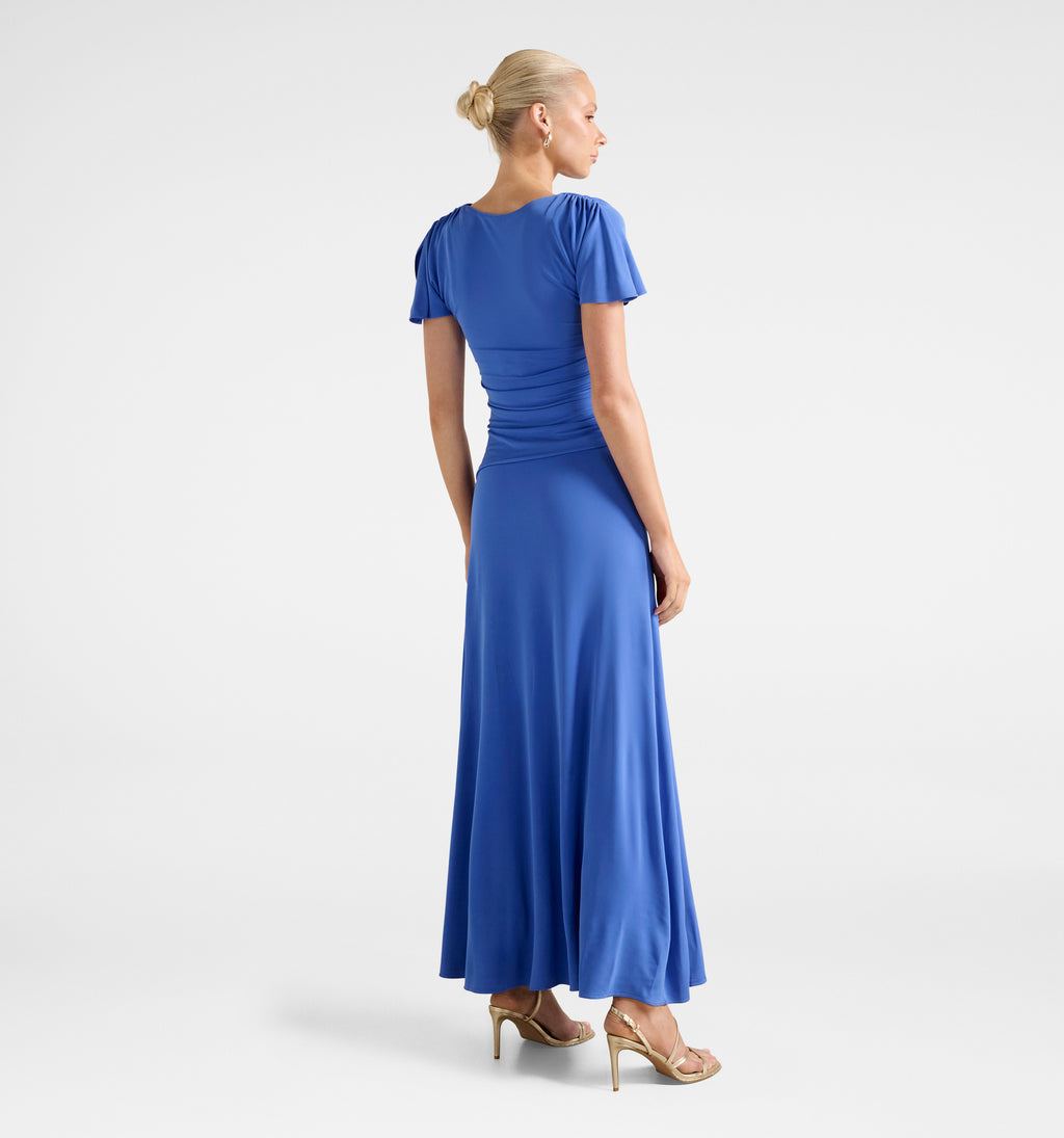 Gemini High Neck Jersey Maxi Dress