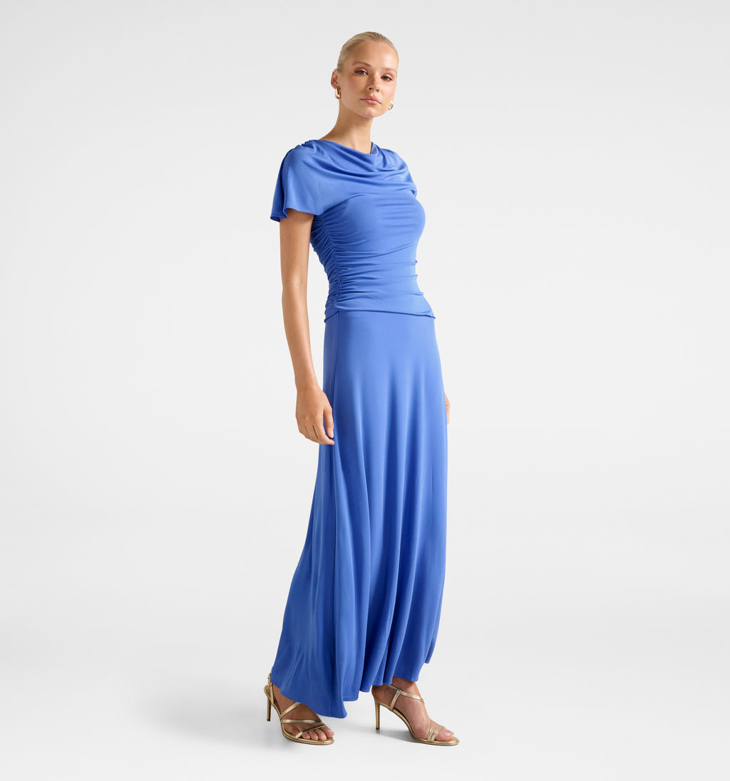 Gemini High Neck Jersey Maxi Dress