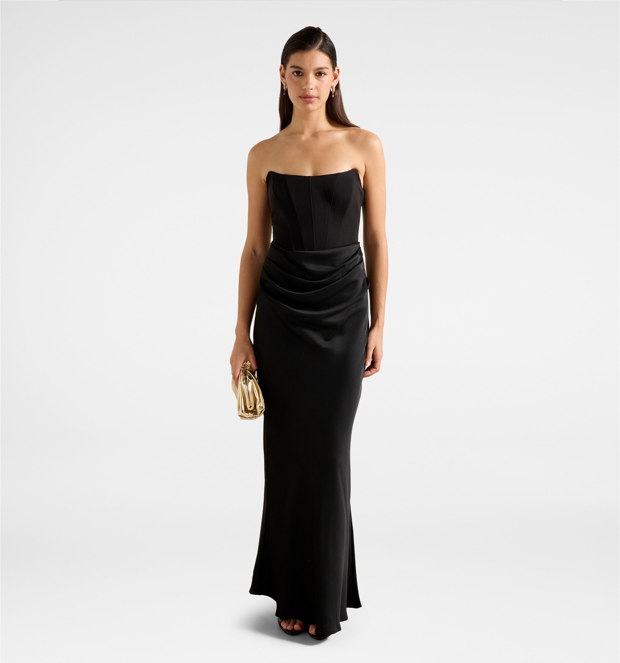 Isra Drape Strapless Maxi Dress