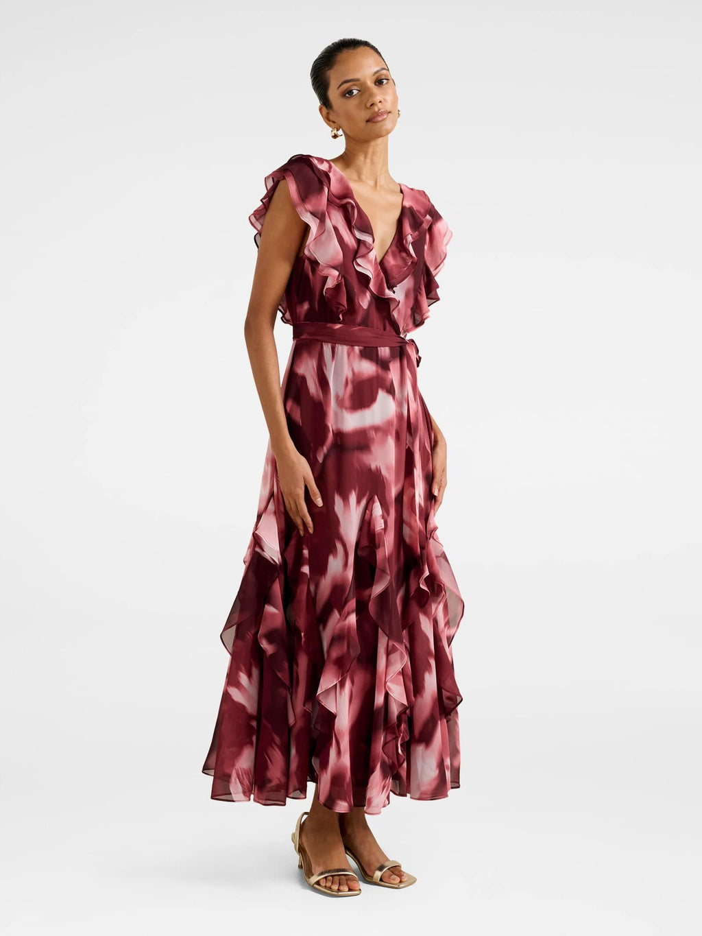 Naya Petite Ruffle Midi Dress