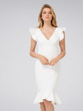 Montie Frill Sleeve Petite Dress