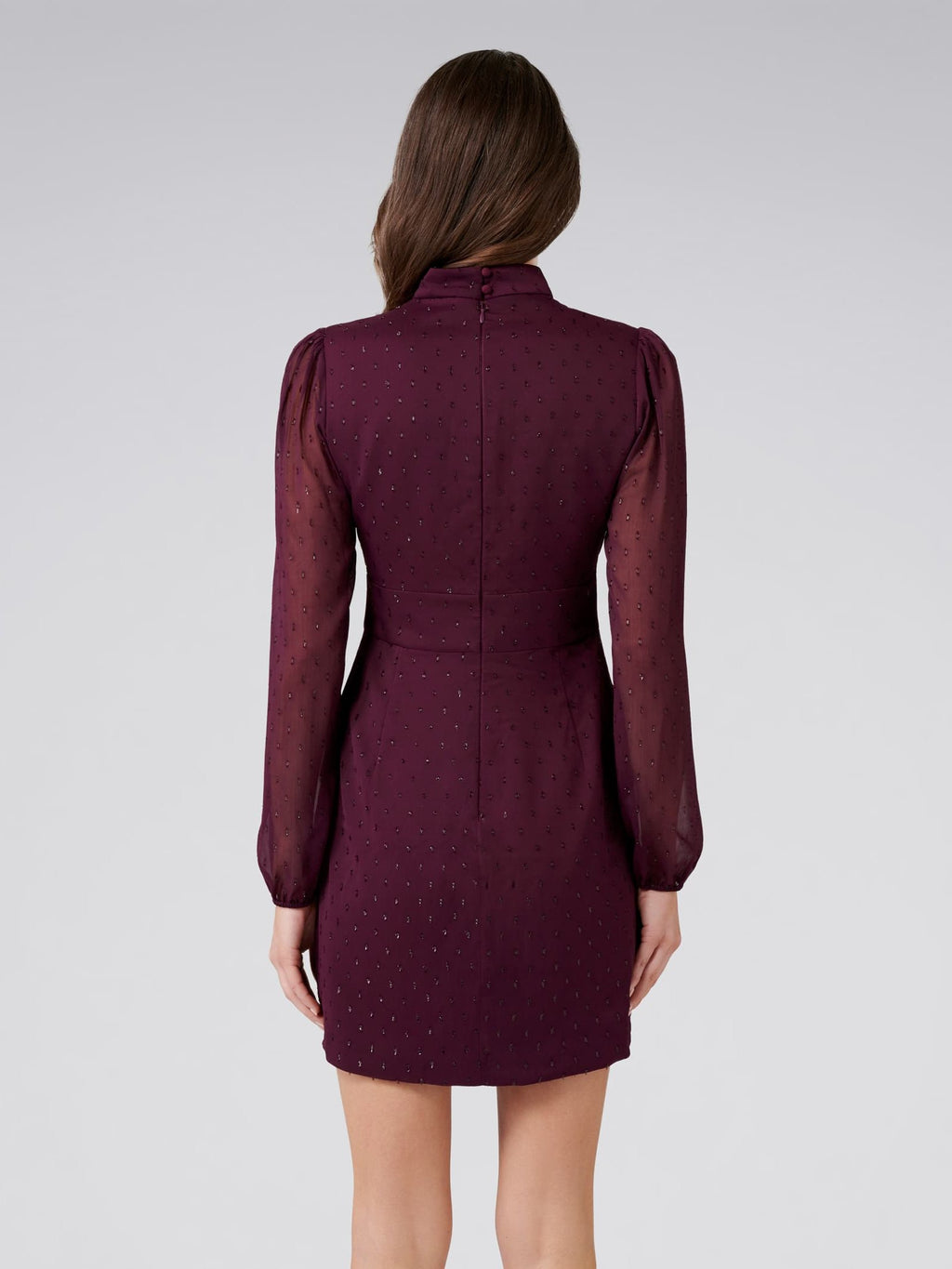 Delilah Metallic Halo Neck Mini Dress