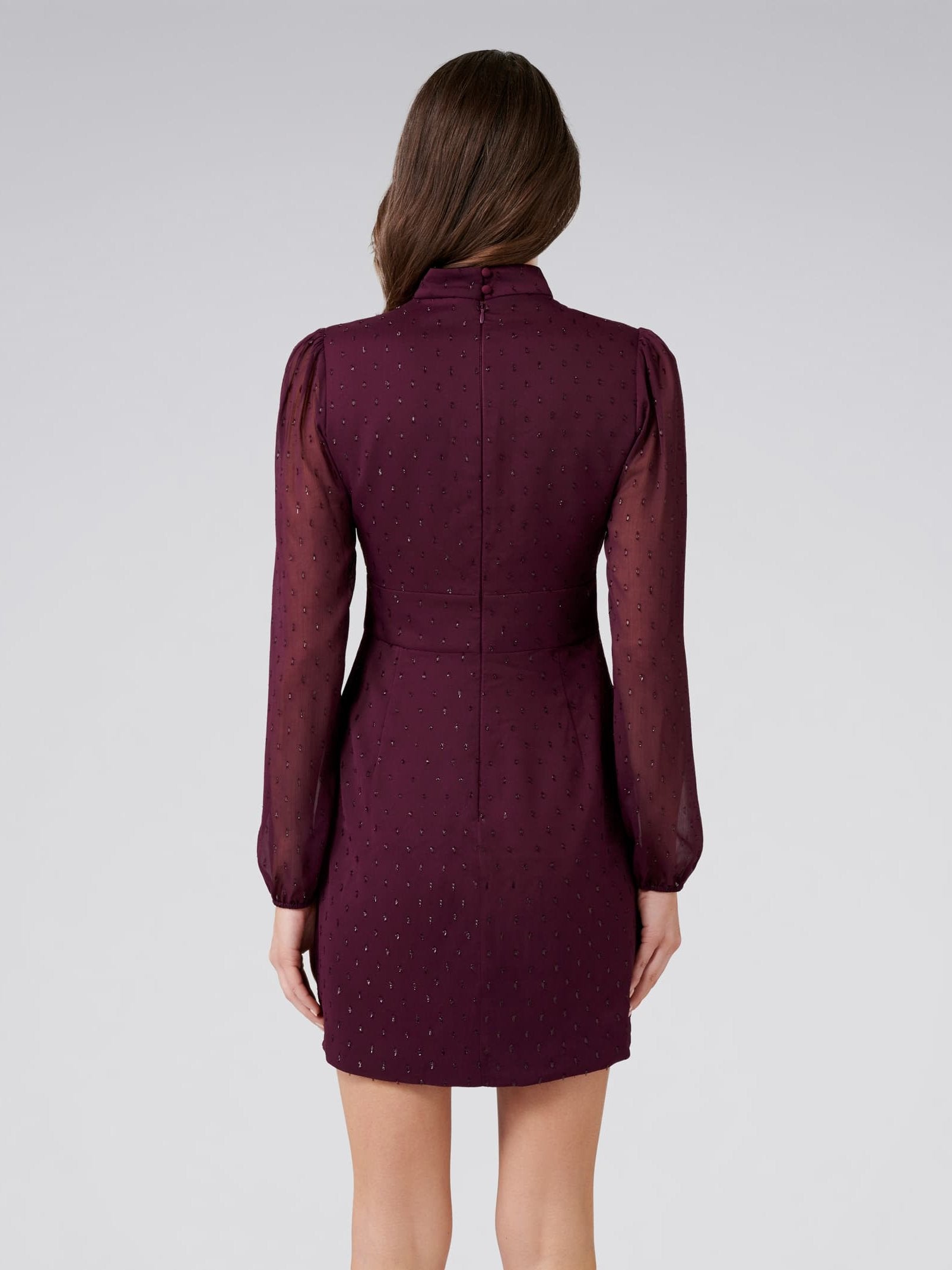 Delilah Metallic Halo Neck Mini Dress