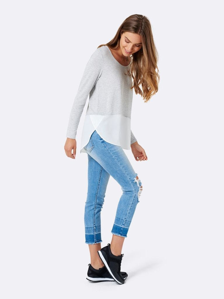 Woven Hem Top