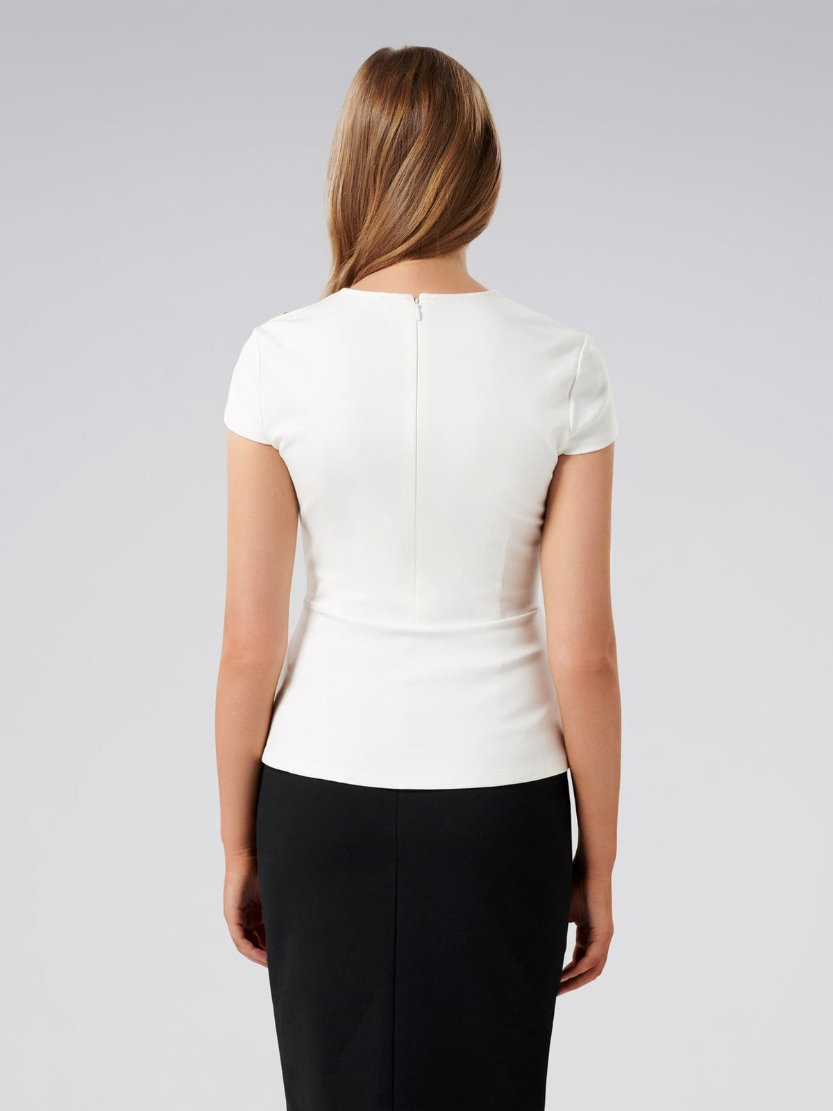 Claudia Peplum Button Shoulder Top