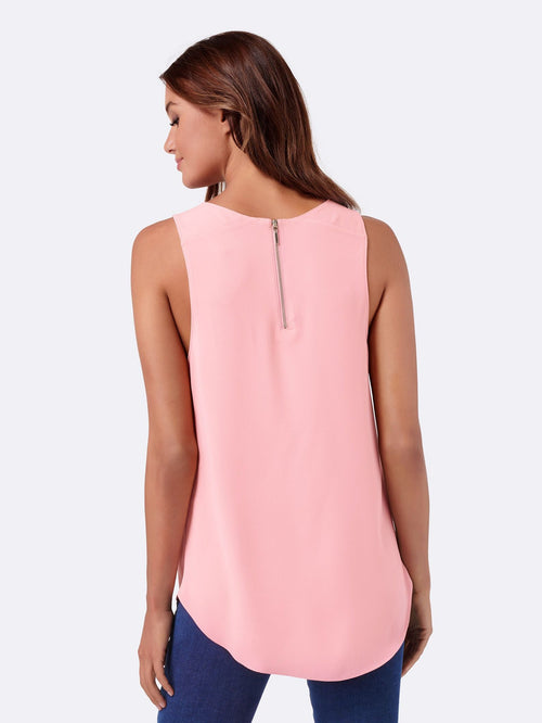Beth Curved Hem Zip Back Tank