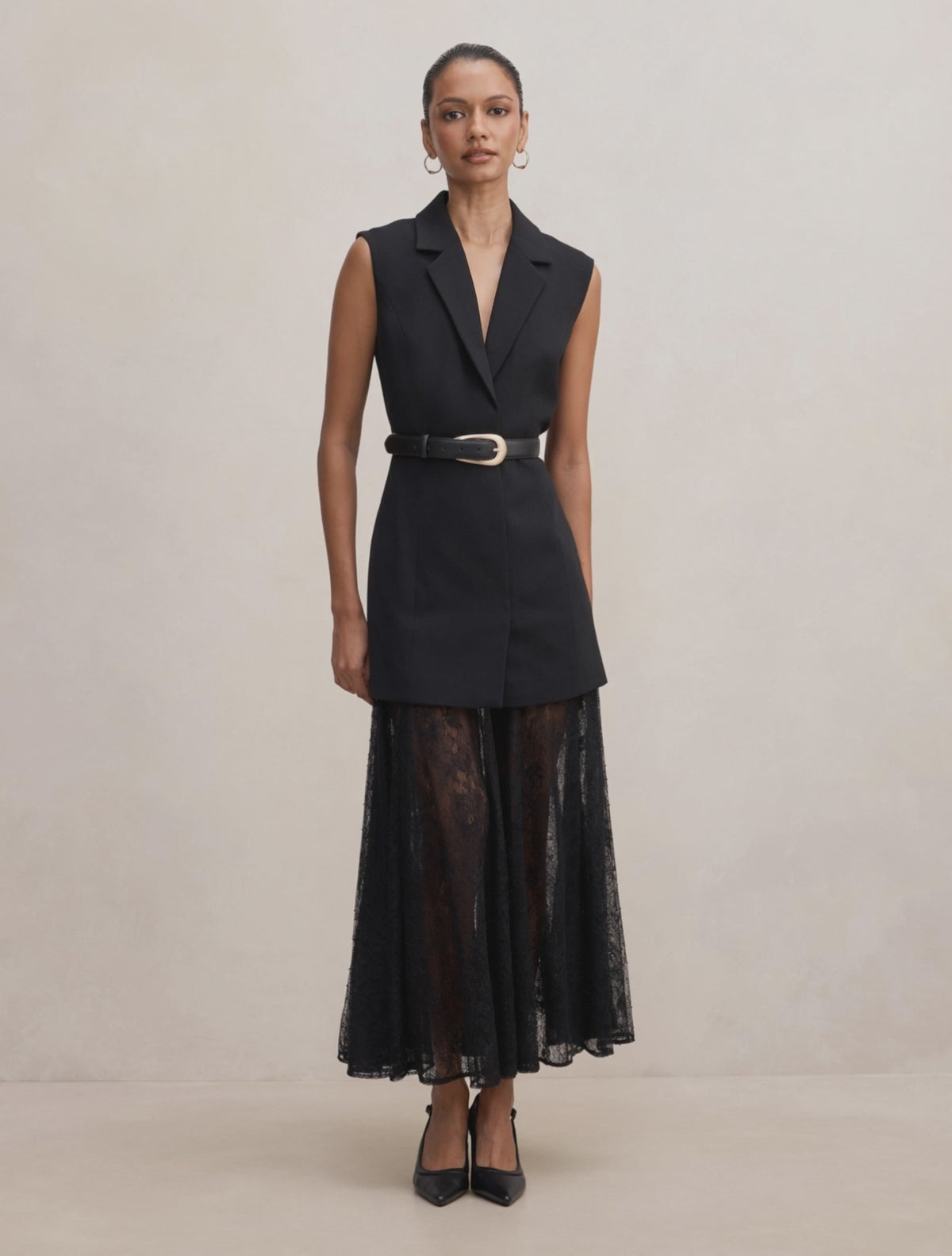 Shanae Petite Lace Sleeveless Dress
