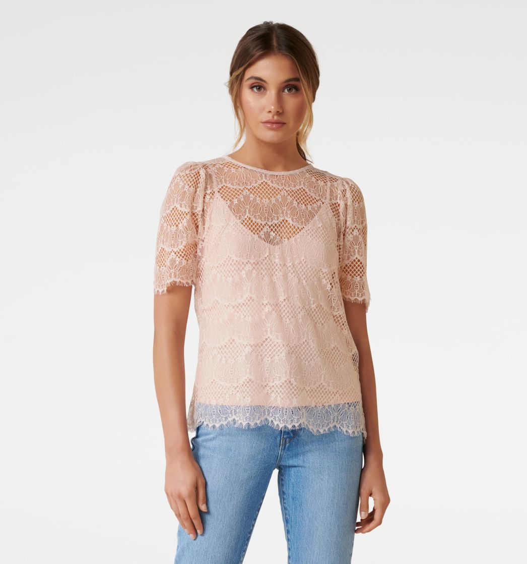 Buy Alicia Puff Sleeve Lace Top - Forever New